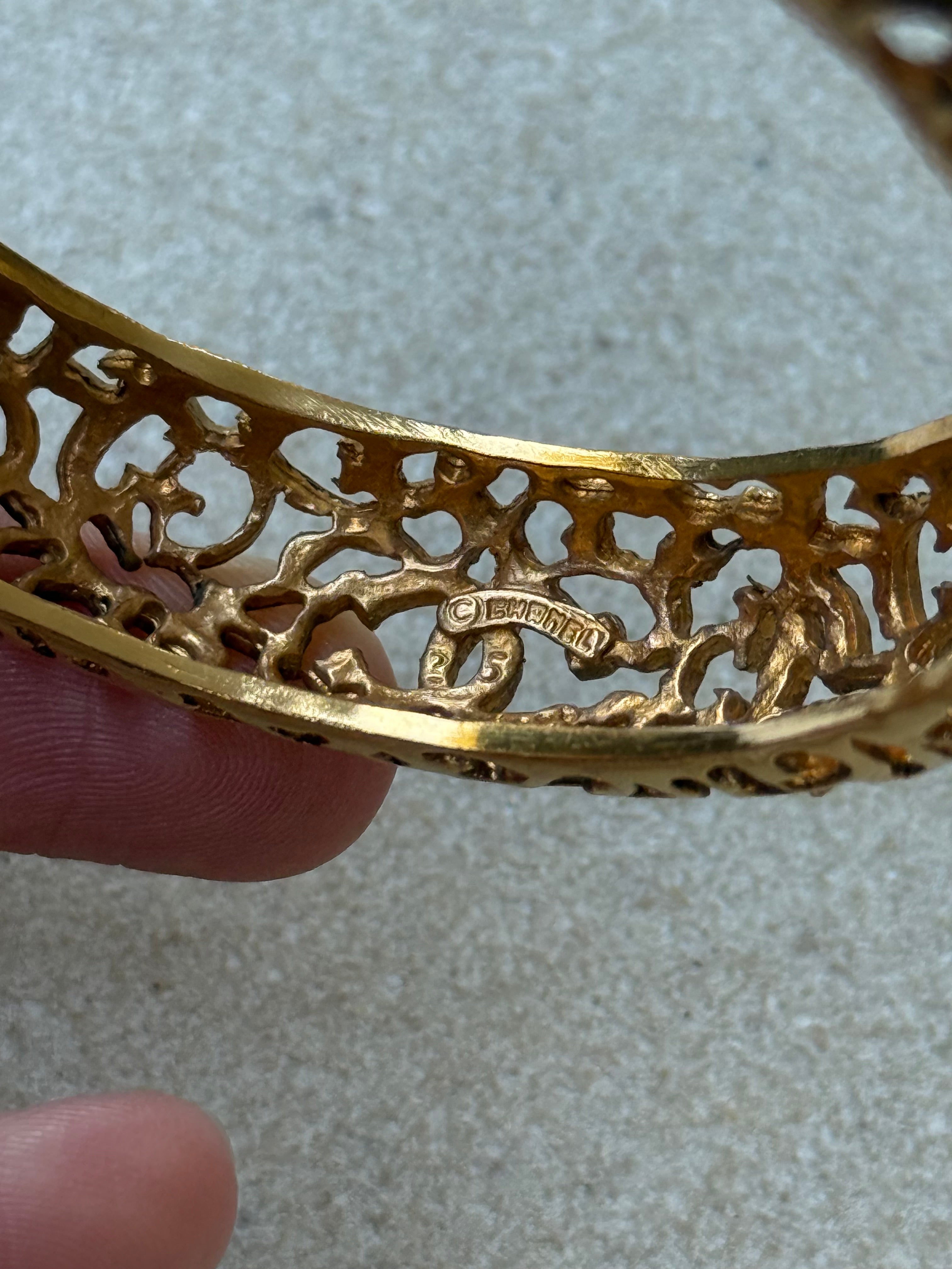 Bracelet Chanel vintage - Jonc dentelle CC