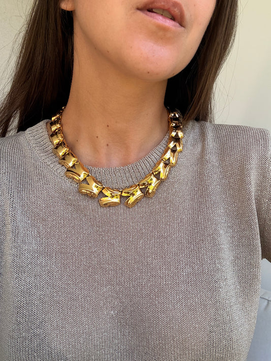 Collier Monet vintage - Maillons sculpturaux