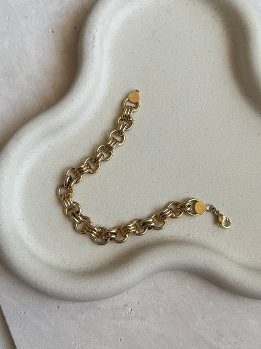 Bracelet vintage - Maille ronde dorée