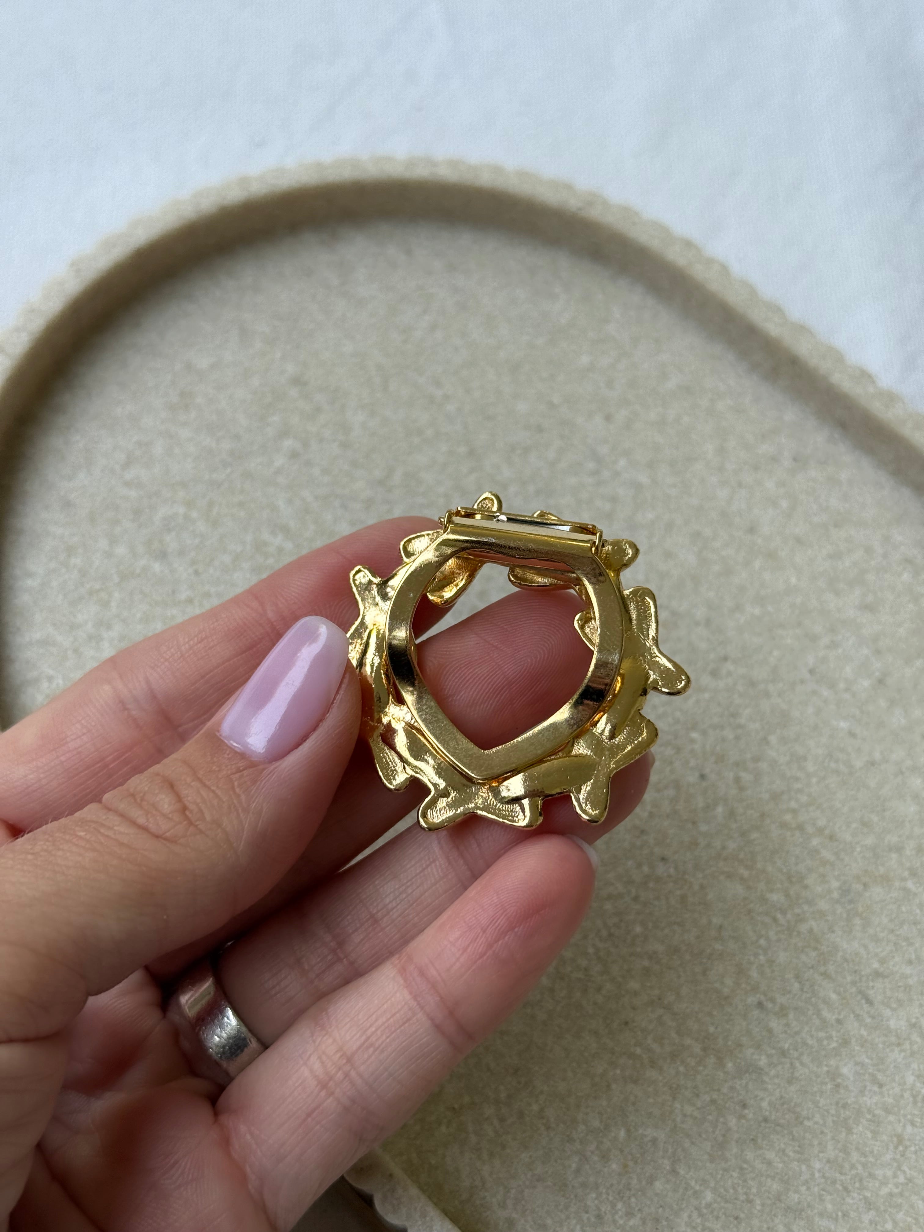 Anneau de foulard vintage - Croisillons dorés