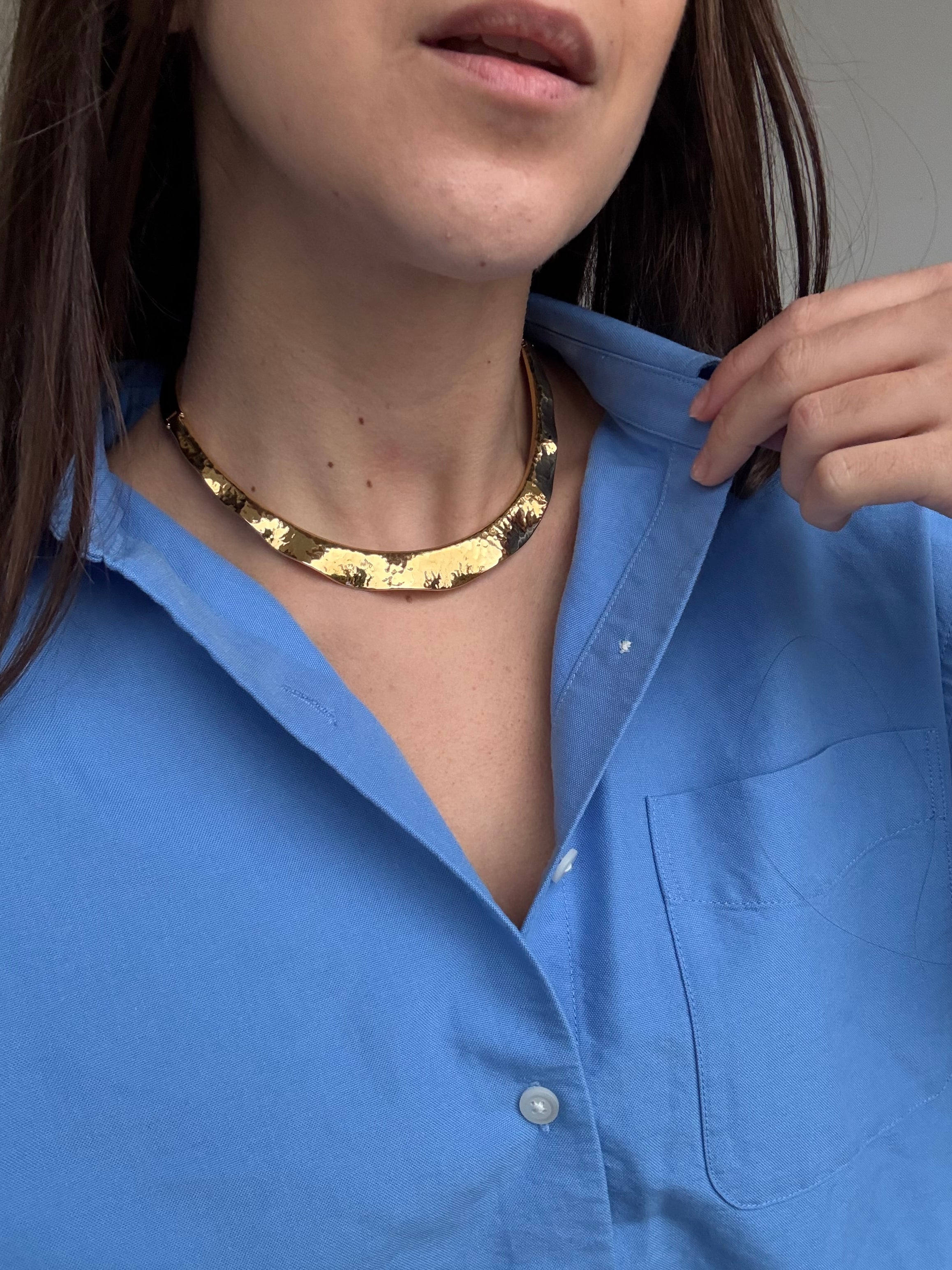 Collier Monet vintage - Torque ondulé et martelé