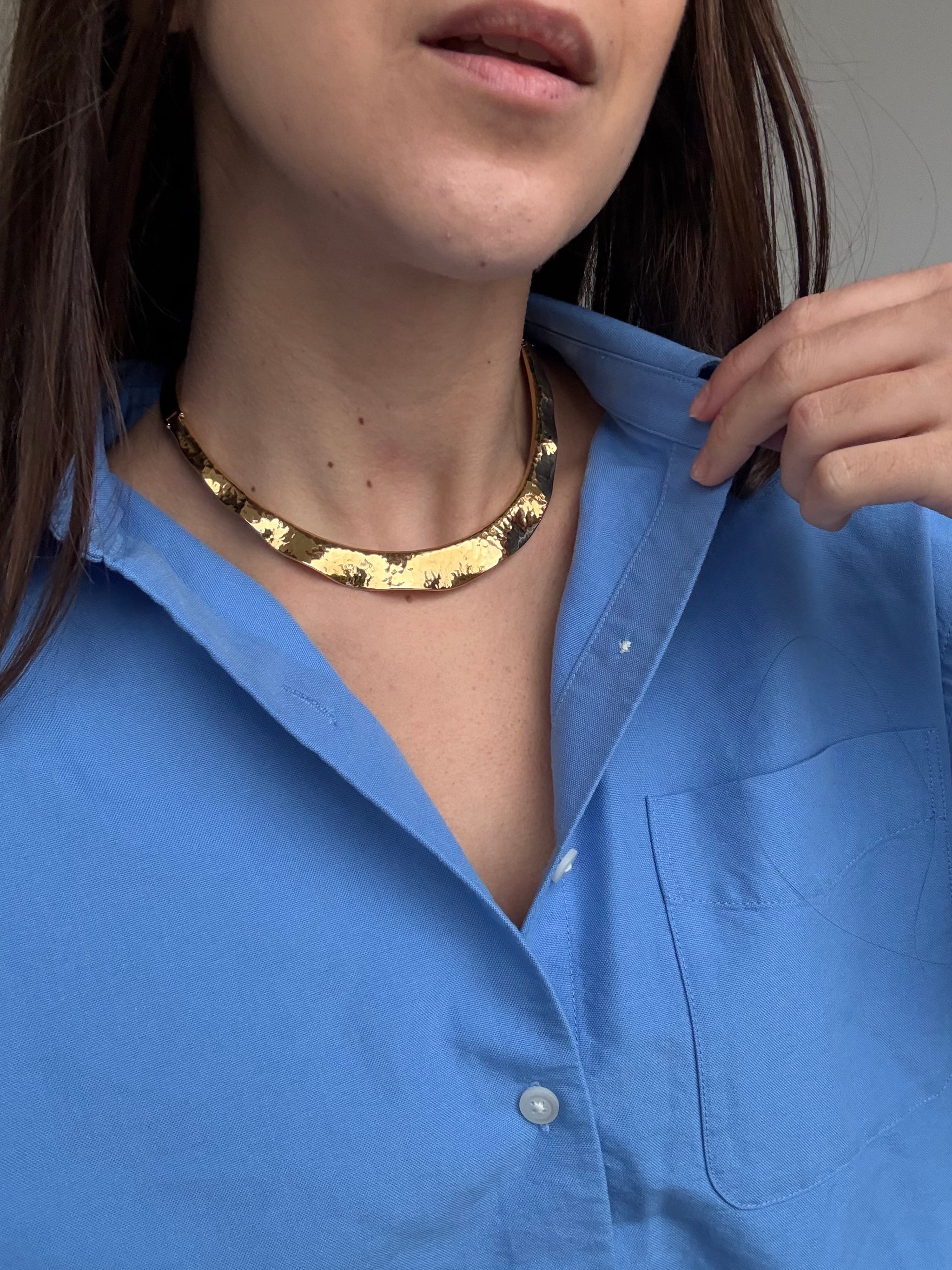 Collier Monet vintage - Torque ondulé et martelé