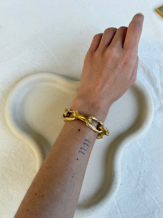 Bracelet vintage - Maille ovale texturée