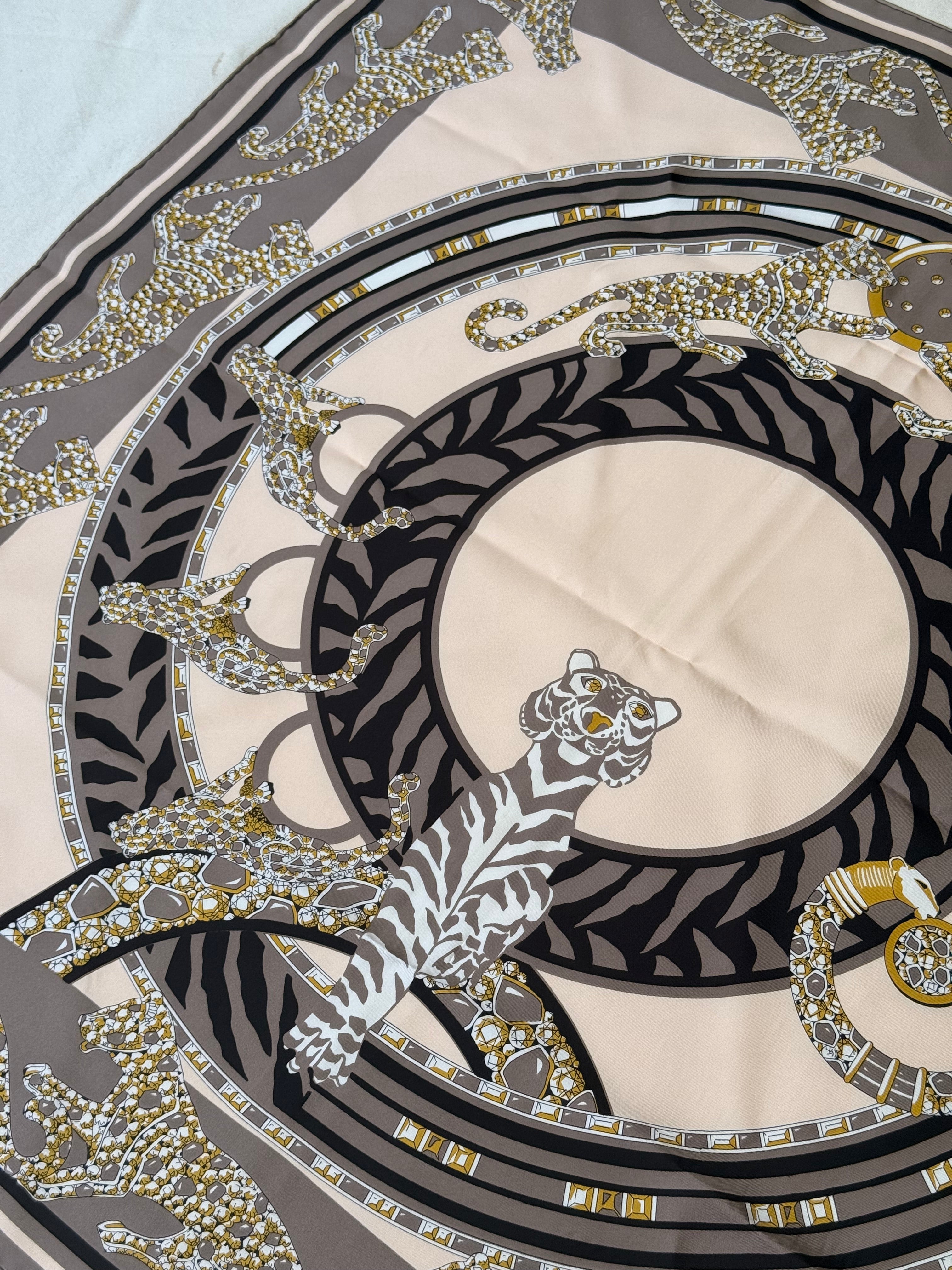 Foulard Cartier - Tigre et panthères