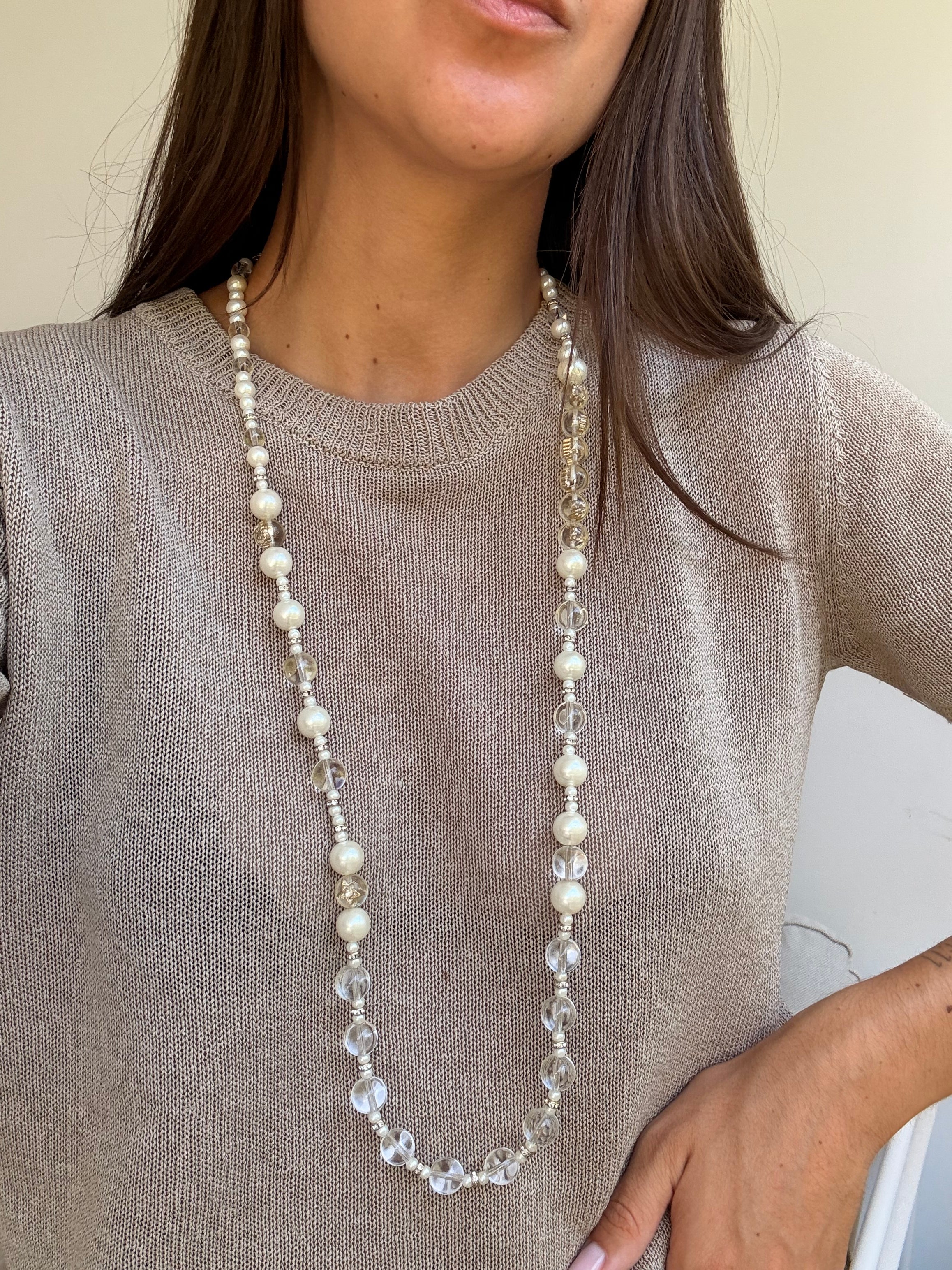Collier sautoir Chanel - Perles et pâte de verre Collection 2019