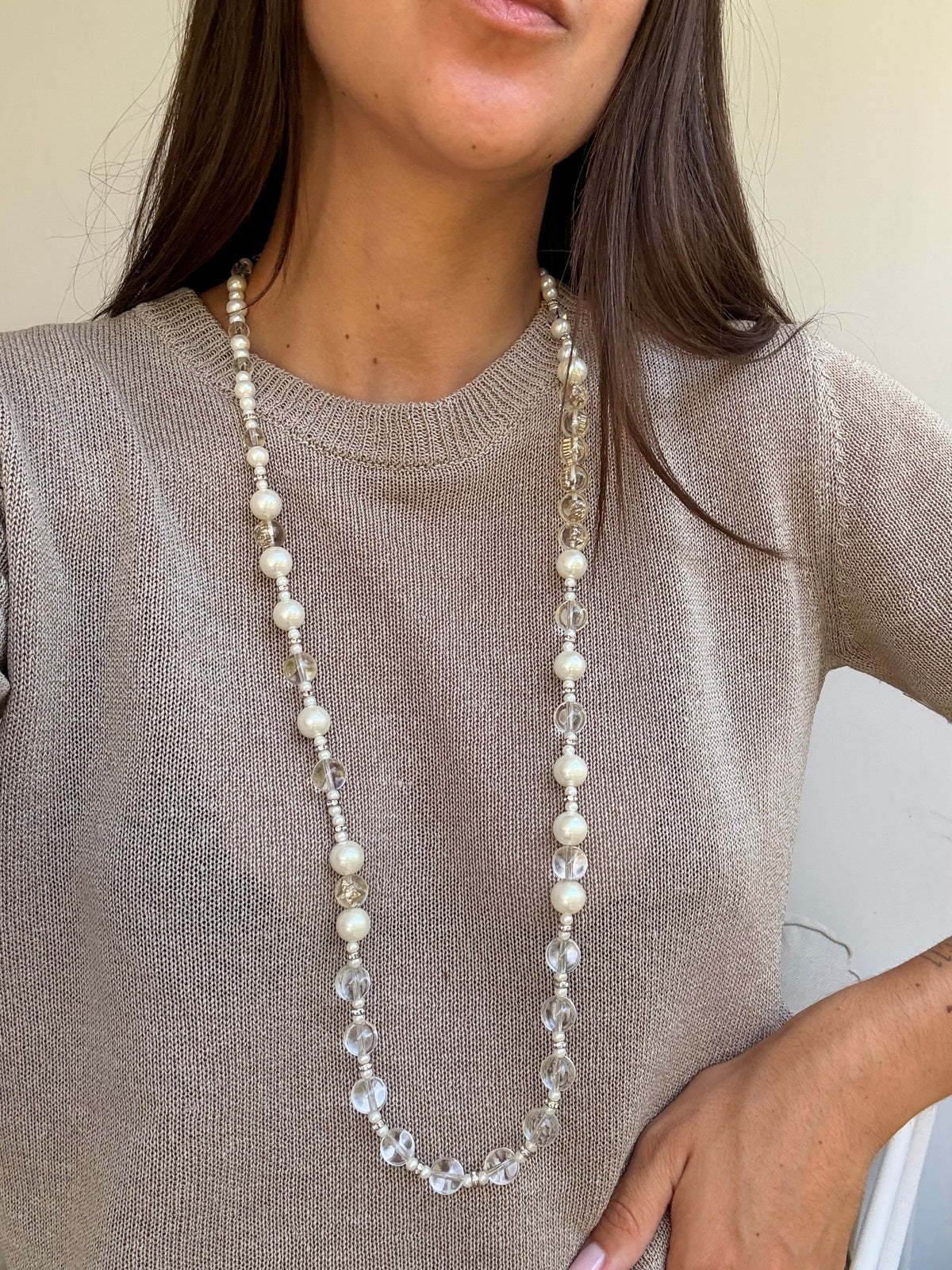 Collier sautoir Chanel - Perles et pâte de verre Collection 2019