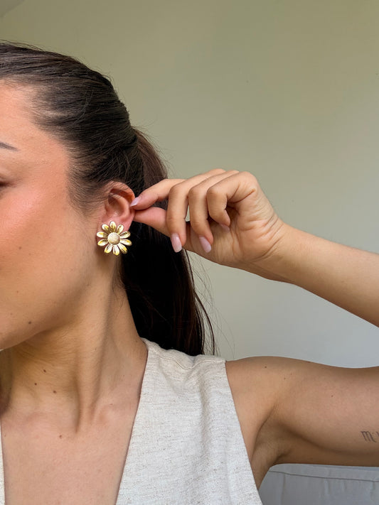 Boucles d’oreilles vintage - Fleur dorée