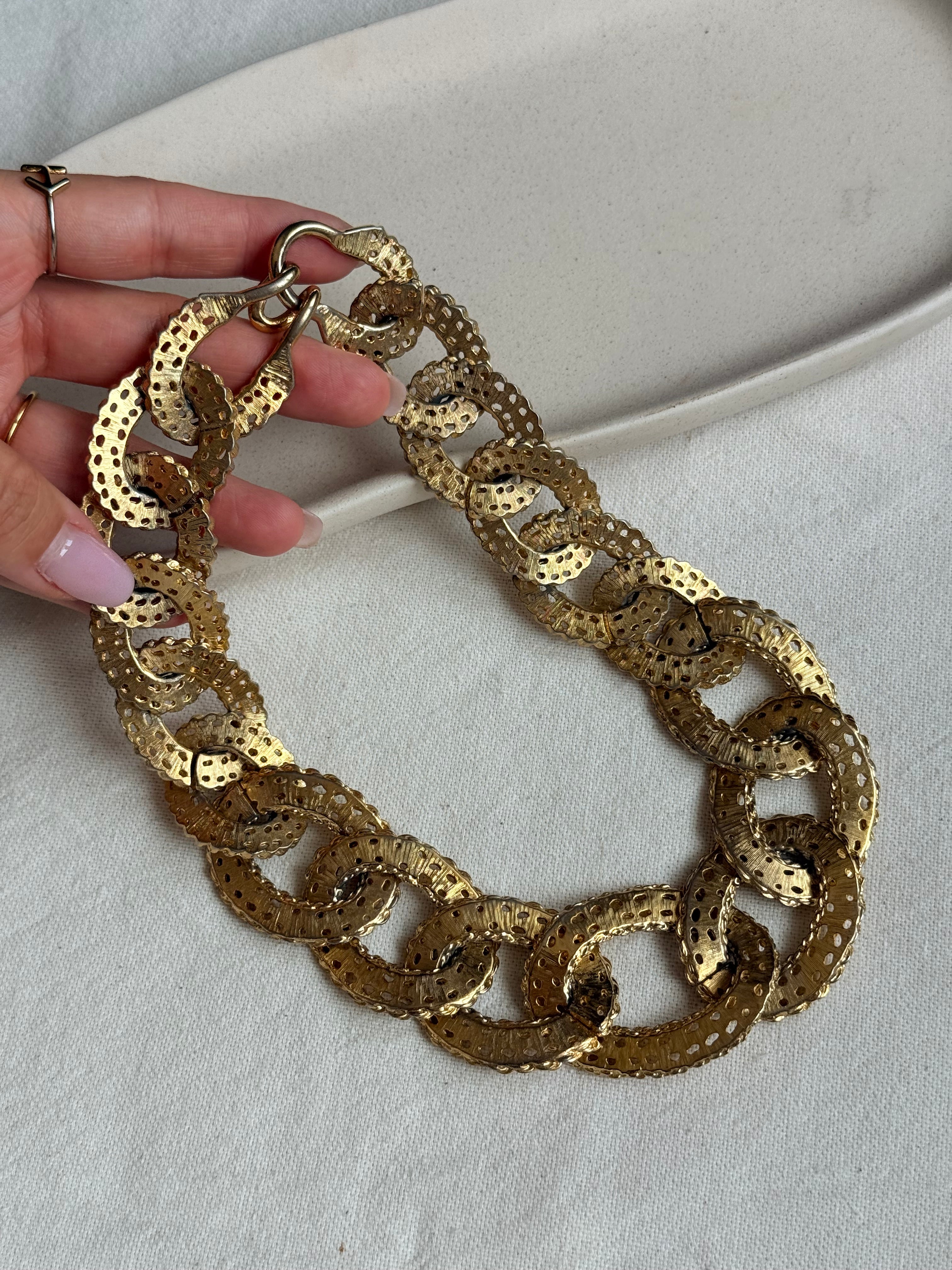 Collier doré vintage - Maillons torsadés