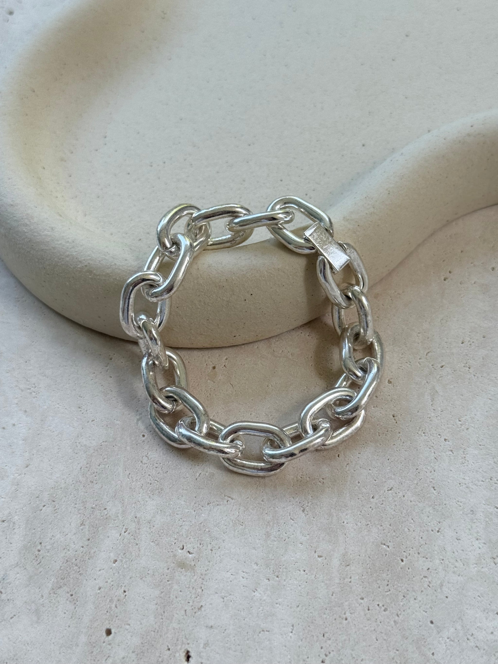 Bracelet vintage - Maille argentée