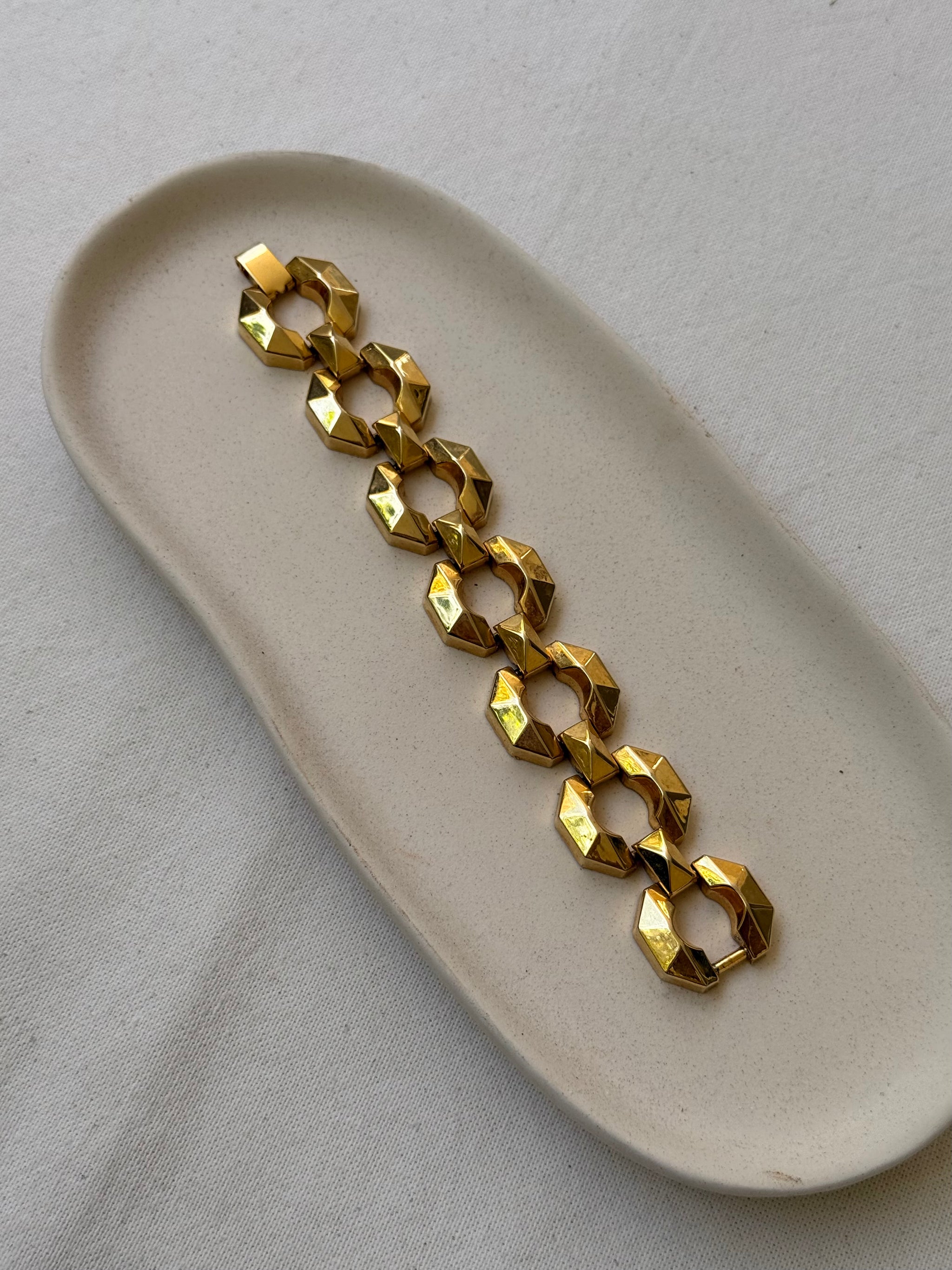 Bracelet vintage - Maillons géométriques