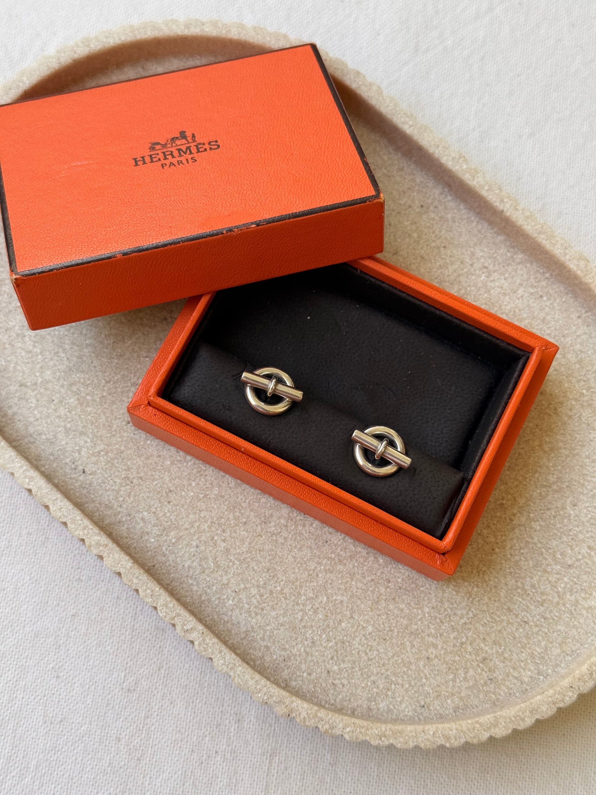 Boucles d’oreilles Hermes - Modèle Chaîne d’Ancre en argent