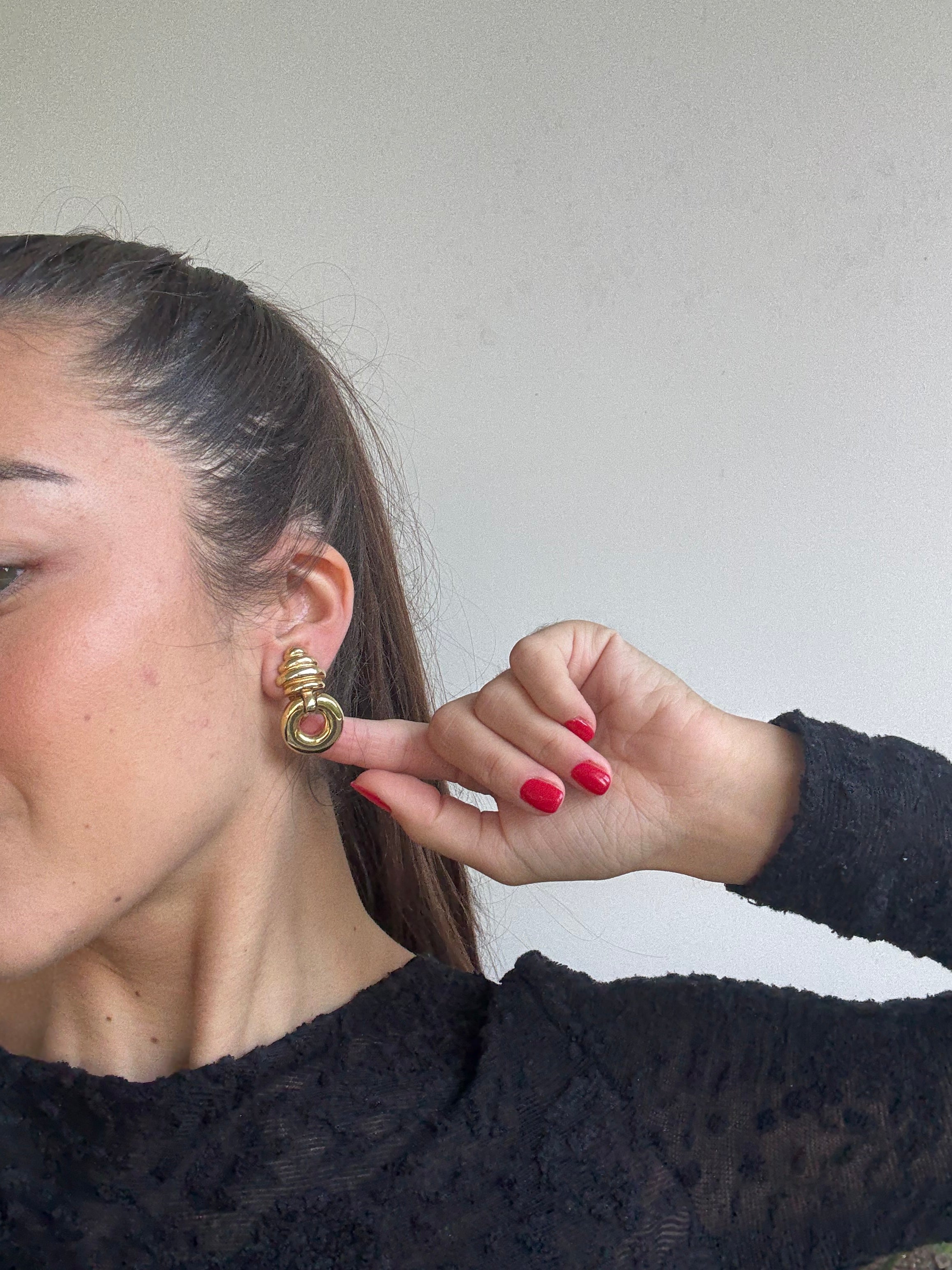 Boucles d’oreilles vintage - Pendantes dorées
