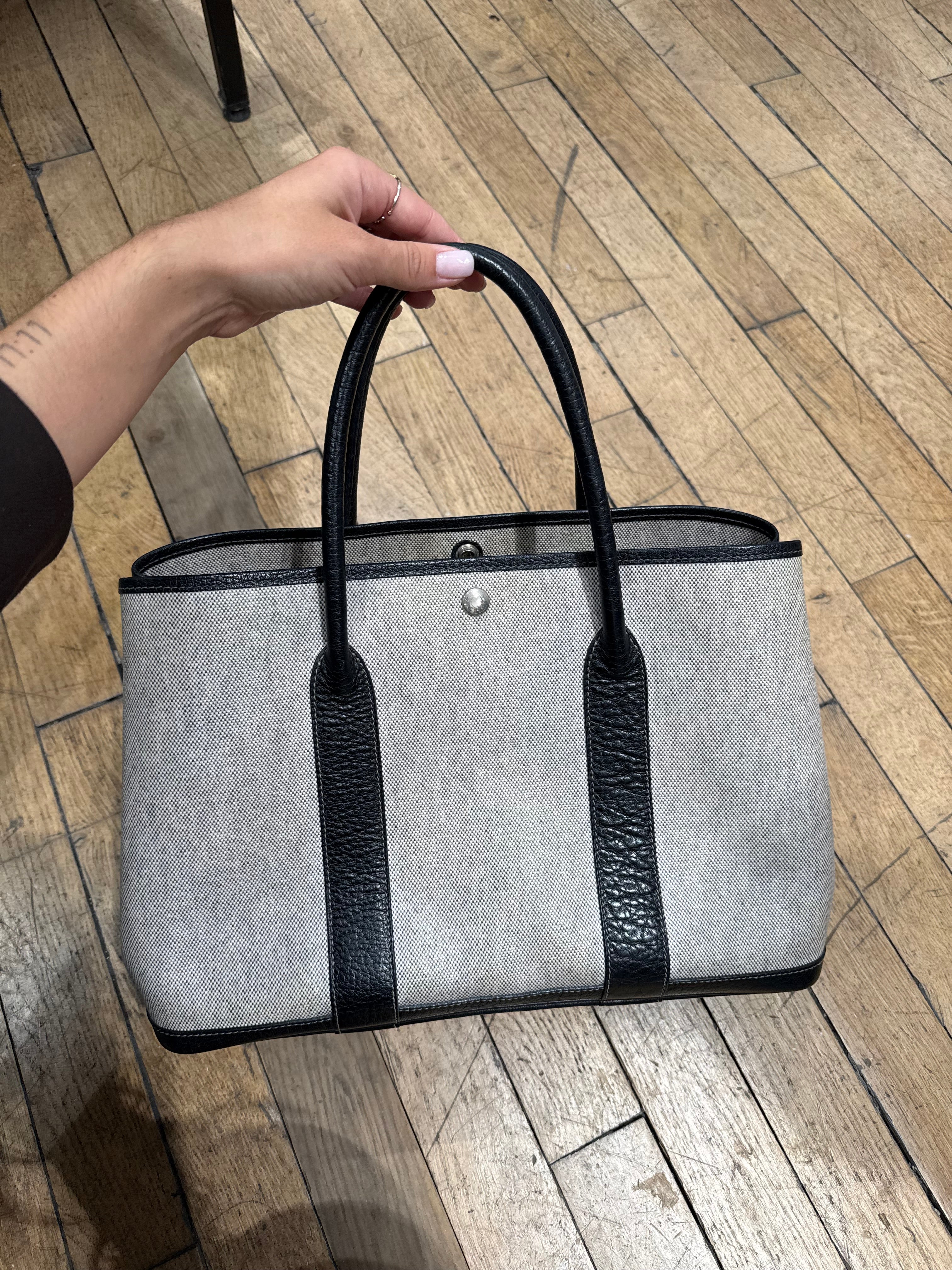Sac Hermès vintage - Garden Party 36 en toile et cuir grainé