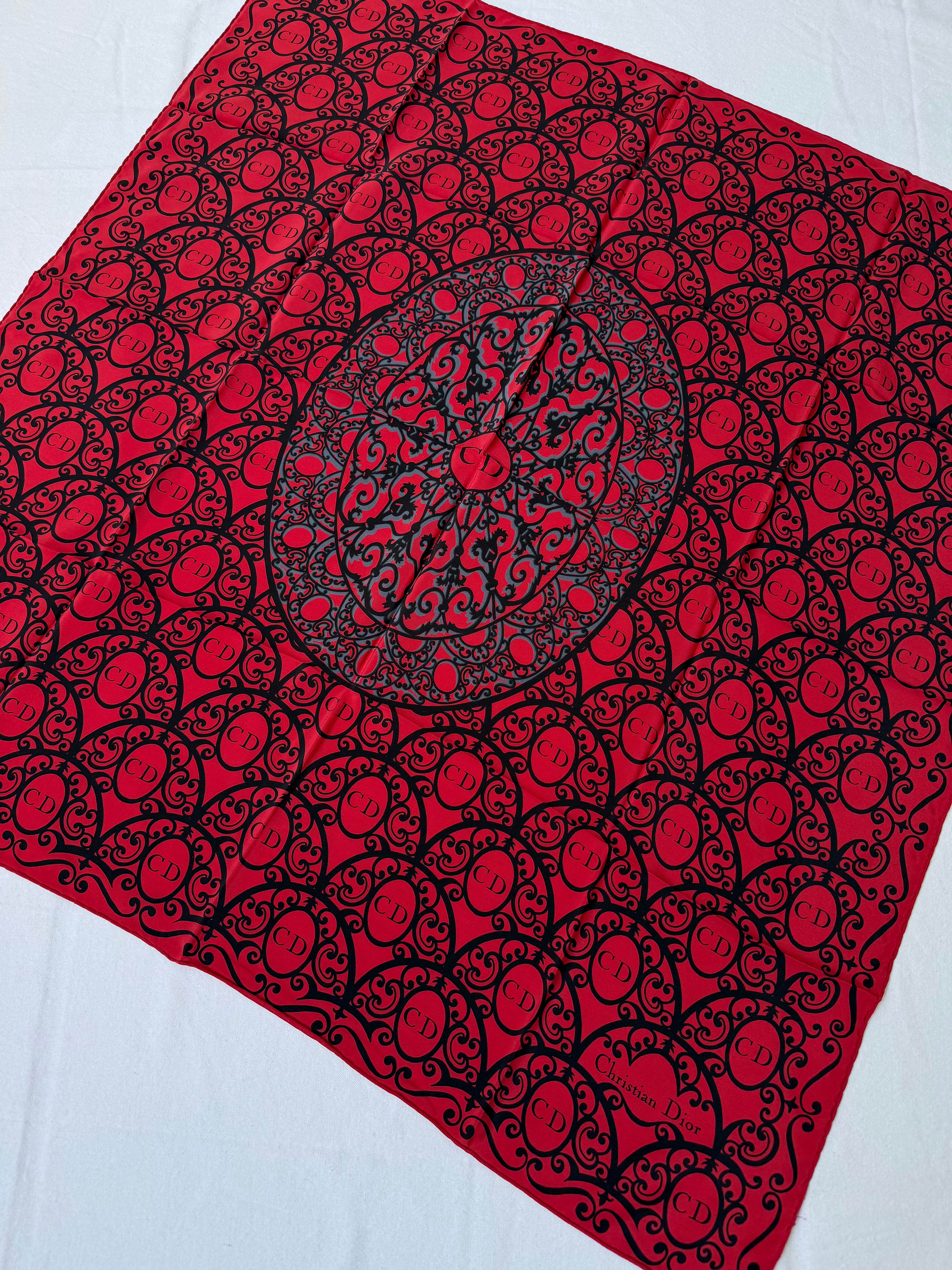 Christian Dior Scarf – Baroque CD Pattern