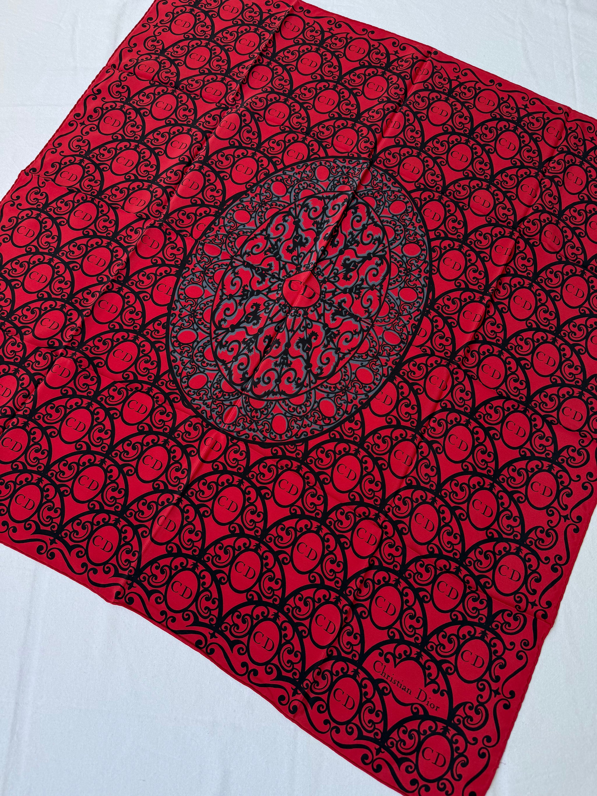 Christian Dior Scarf – Baroque CD Pattern