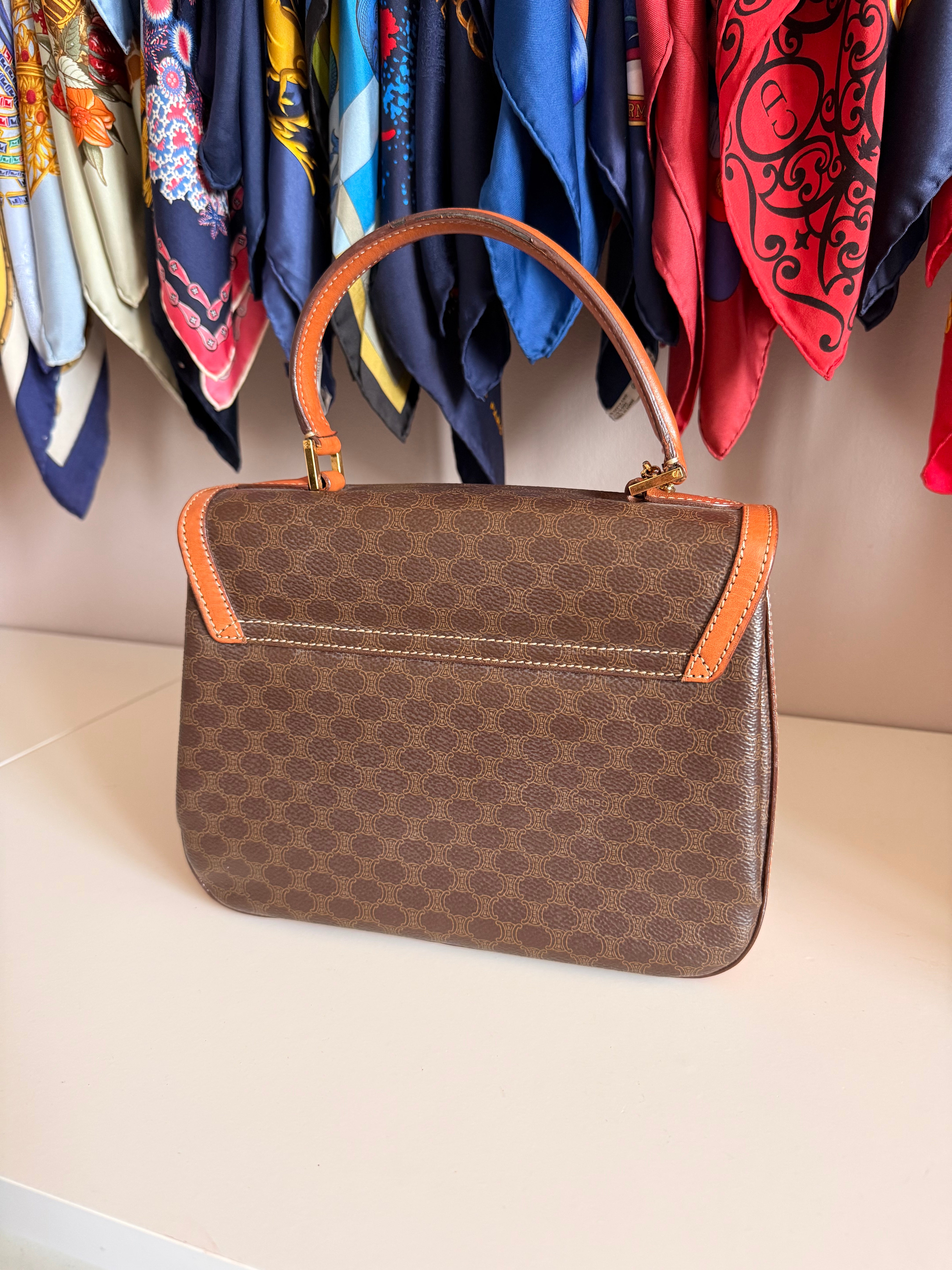 Sac Céline vintage - Turn Lock toile macadam triomphe