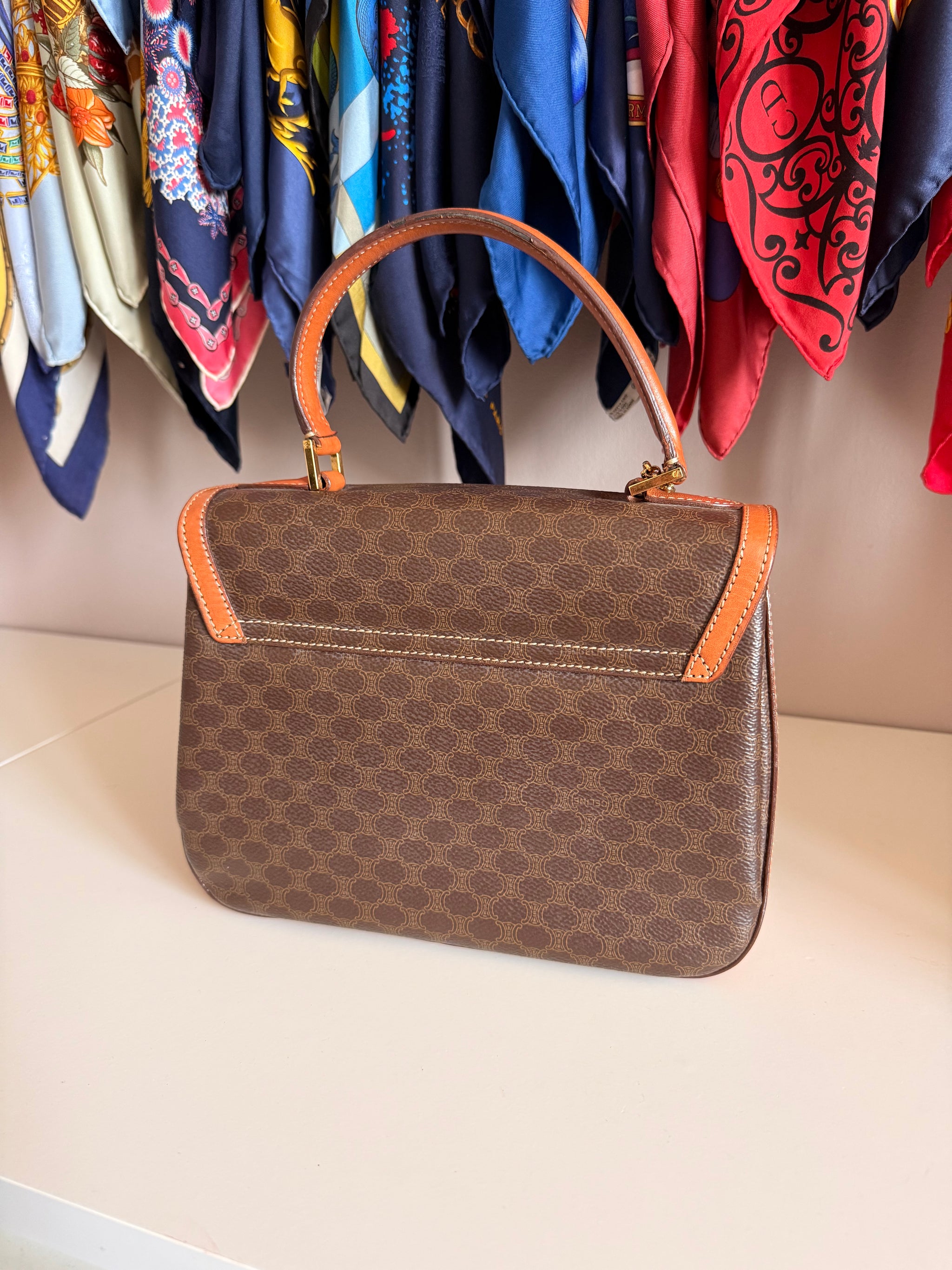 Sac Céline vintage - Turn Lock toile macadam triomphe