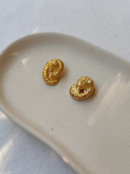 Boucles d’oreilles vintage - Torsadées dorées
