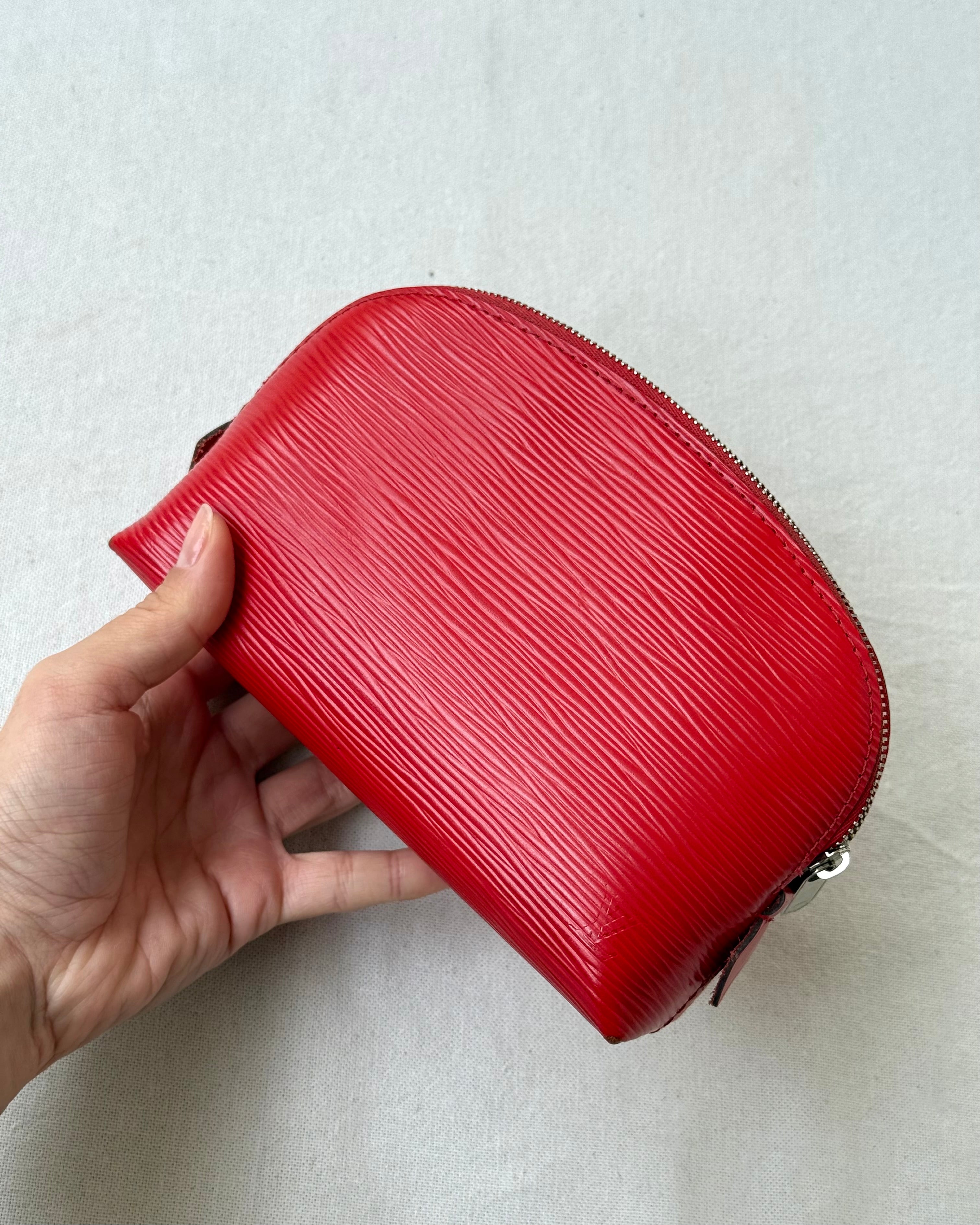 Trousse cosmétiques Louis Vuitton vintage - Cuir épi rouge PM