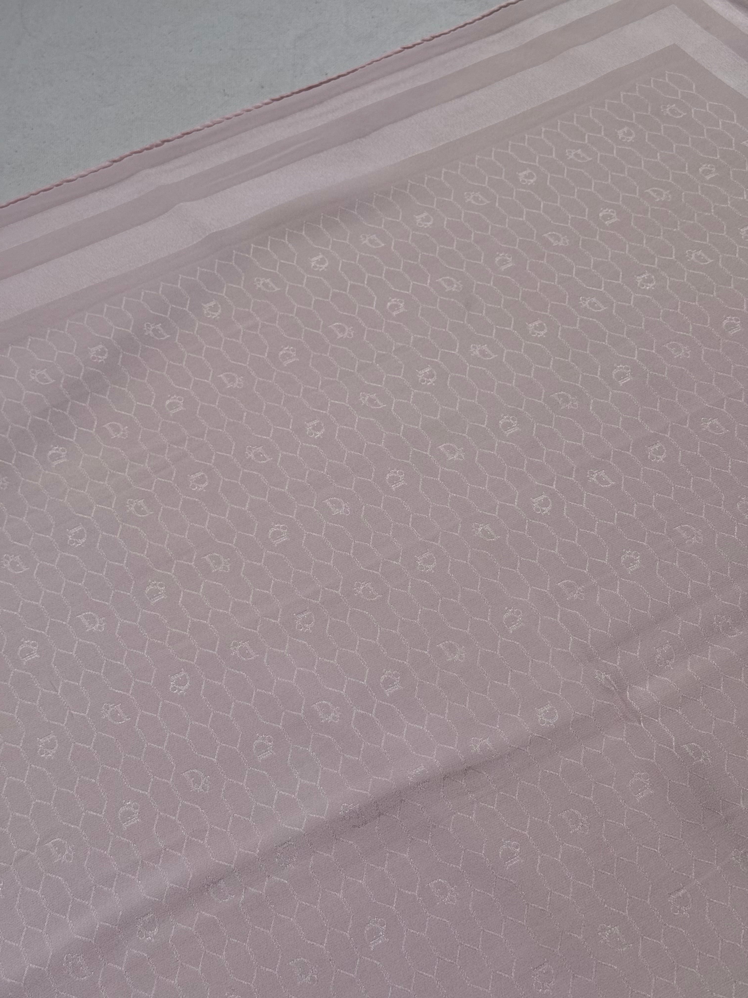 Vintage Christian Dior Scarf – Pink Monogram Tone-on-tone
