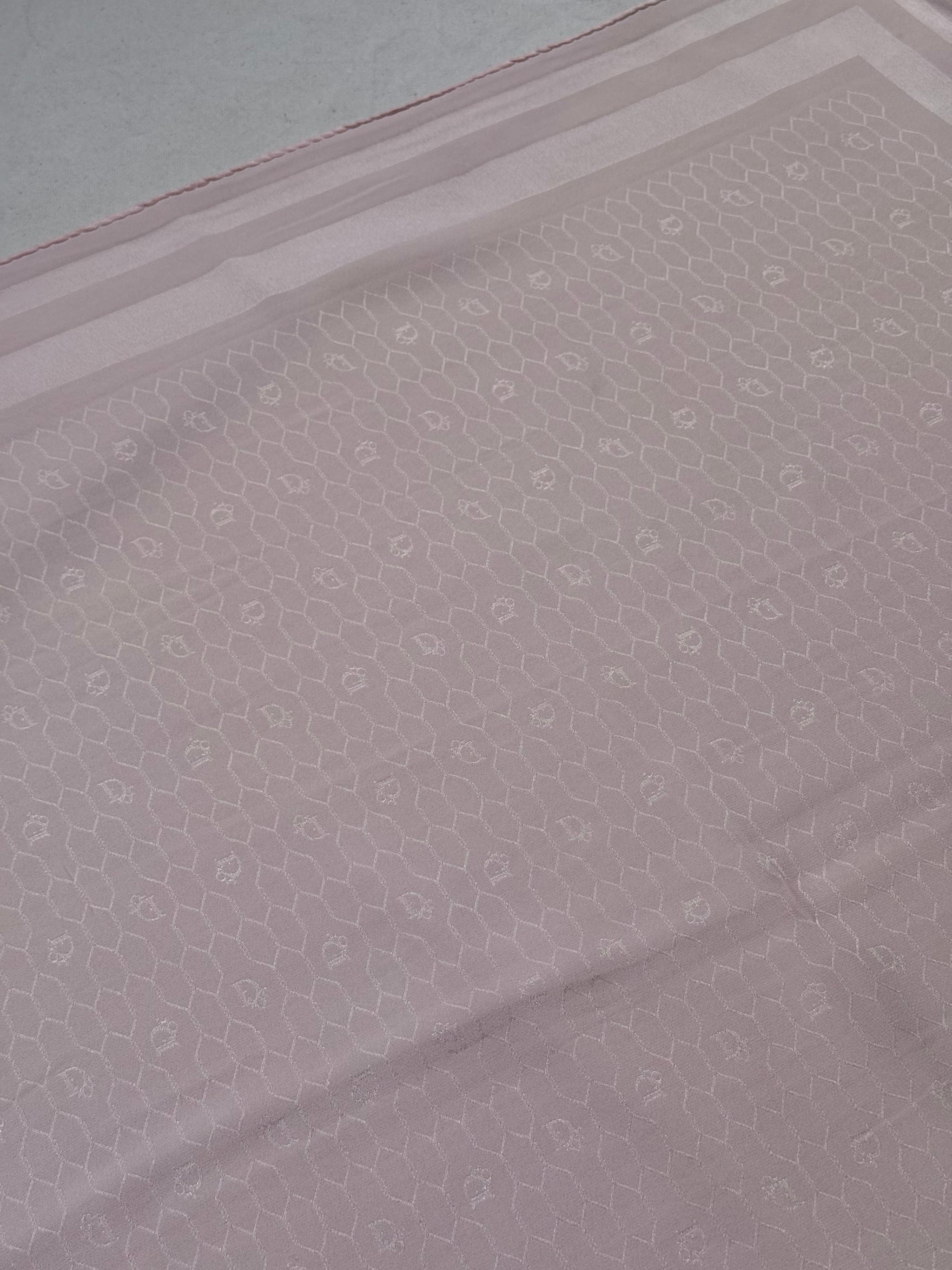 Vintage Christian Dior Scarf – Pink Monogram Tone-on-tone
