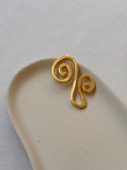 Broche vintage - Arabesque dorée