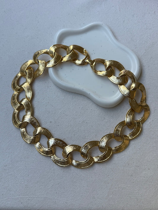 Collier doré vintage - Grosse maille dorée