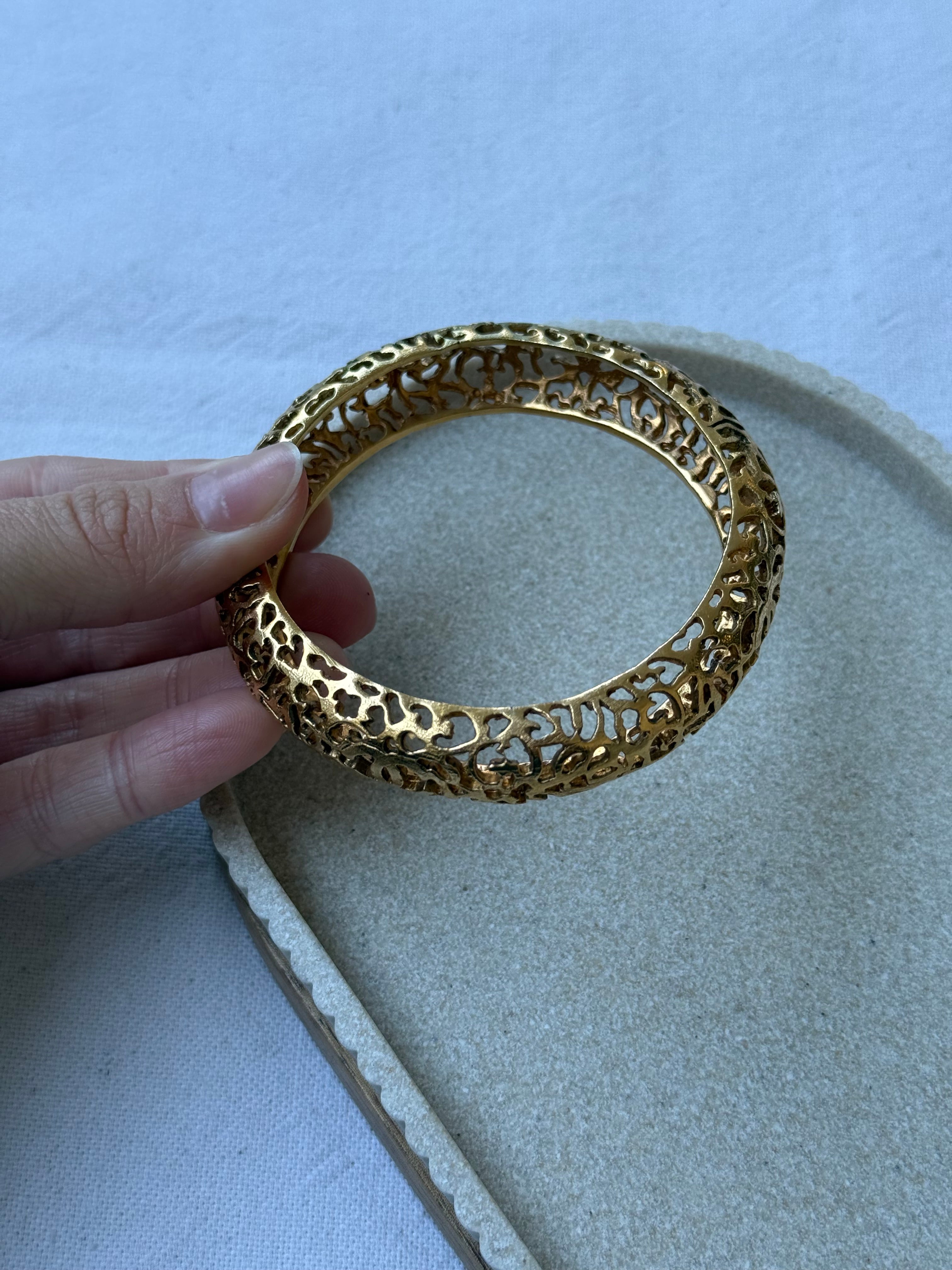 Bracelet Chanel vintage - Jonc dentelle CC