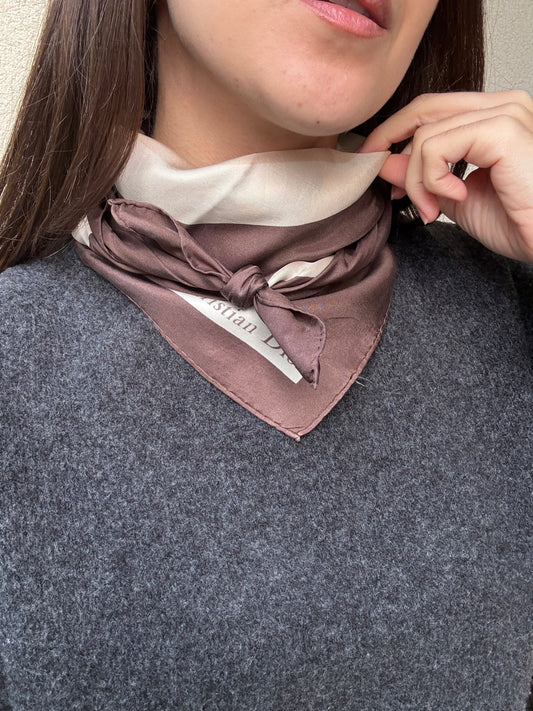 Christian Dior scarf – D graphic pattern brown beige