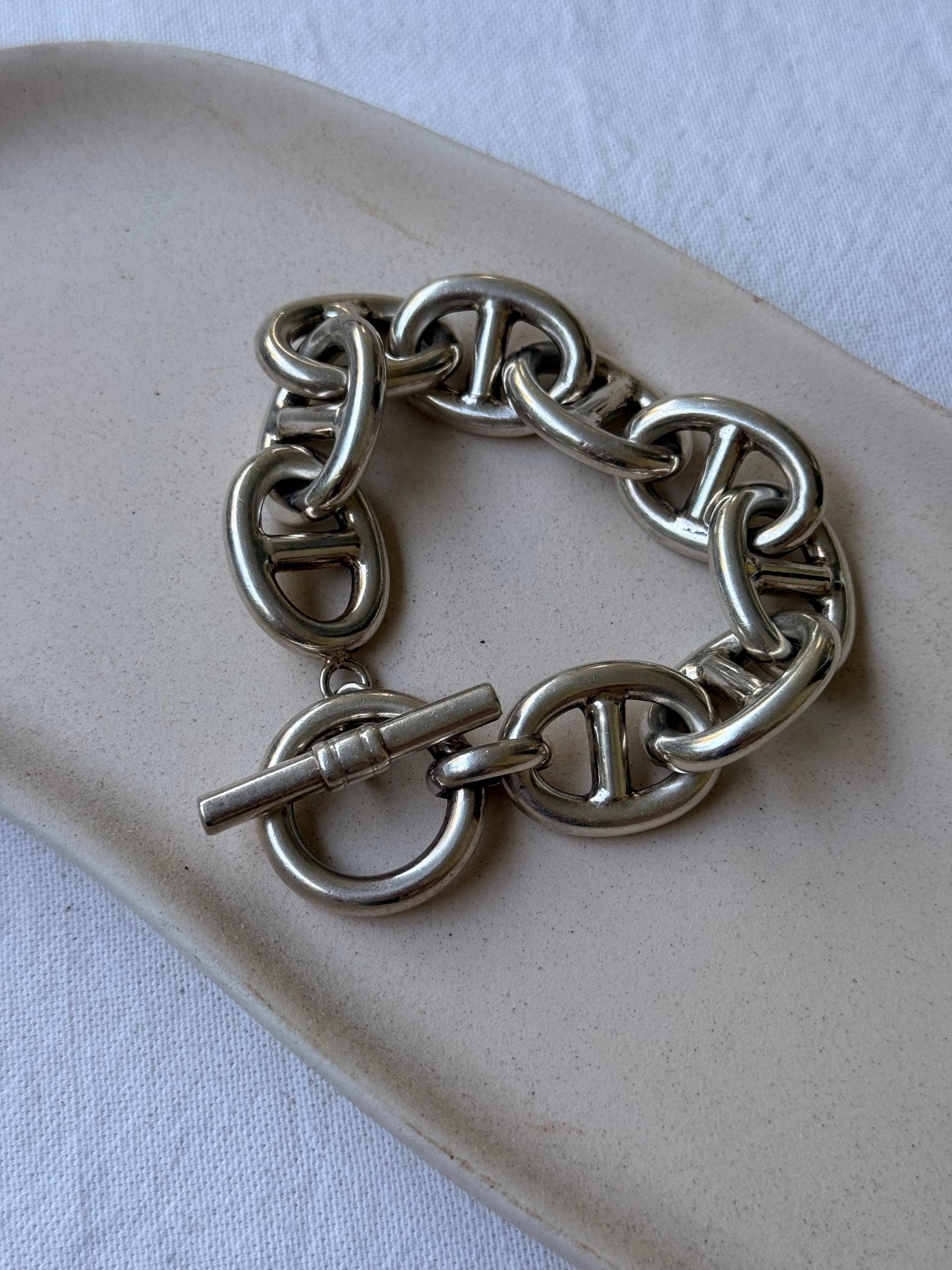 Bracelet vintage en argent 925 - maille chaîne d'ancre