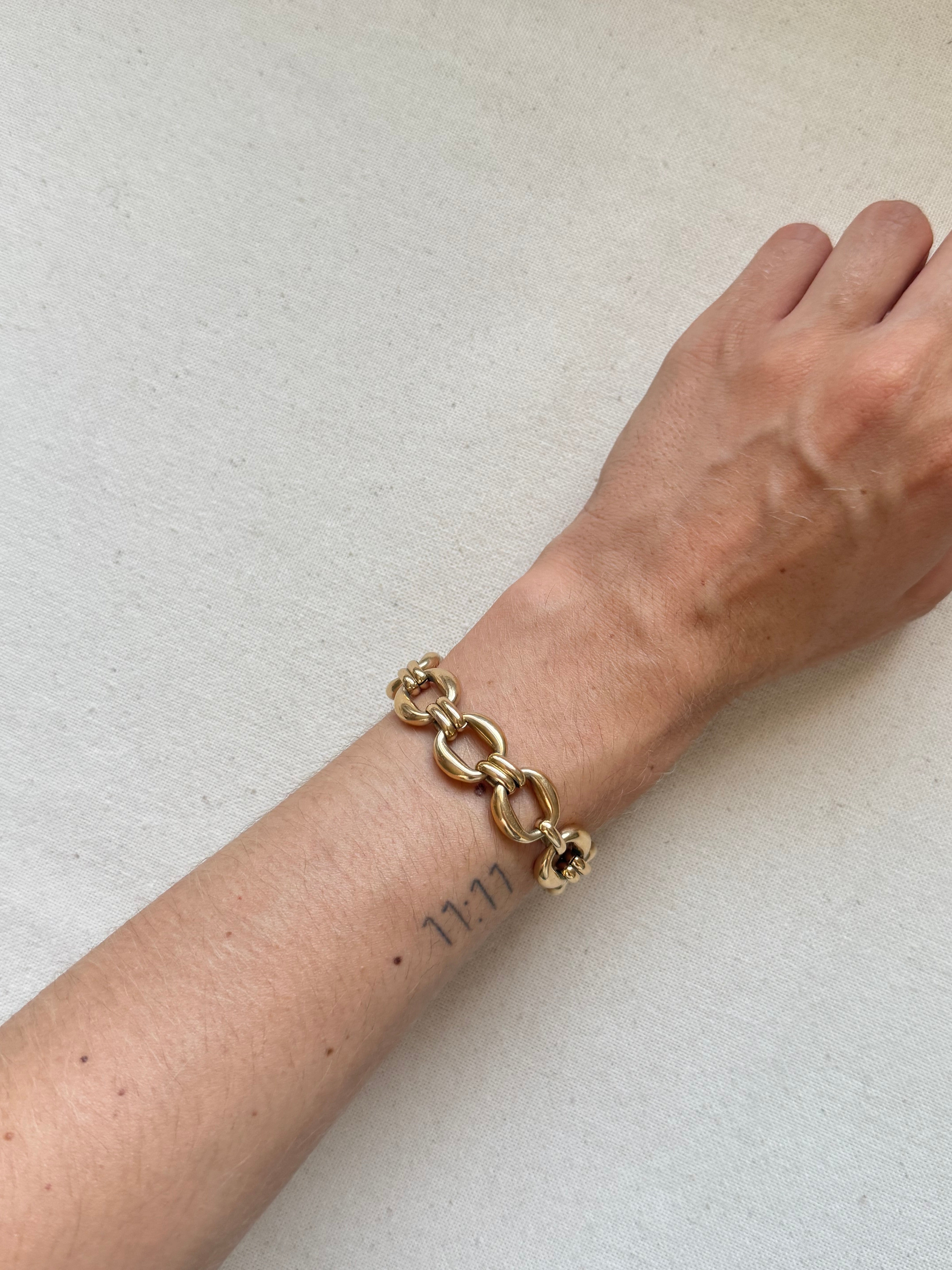 Bracelet vintage - maille dorée carrée