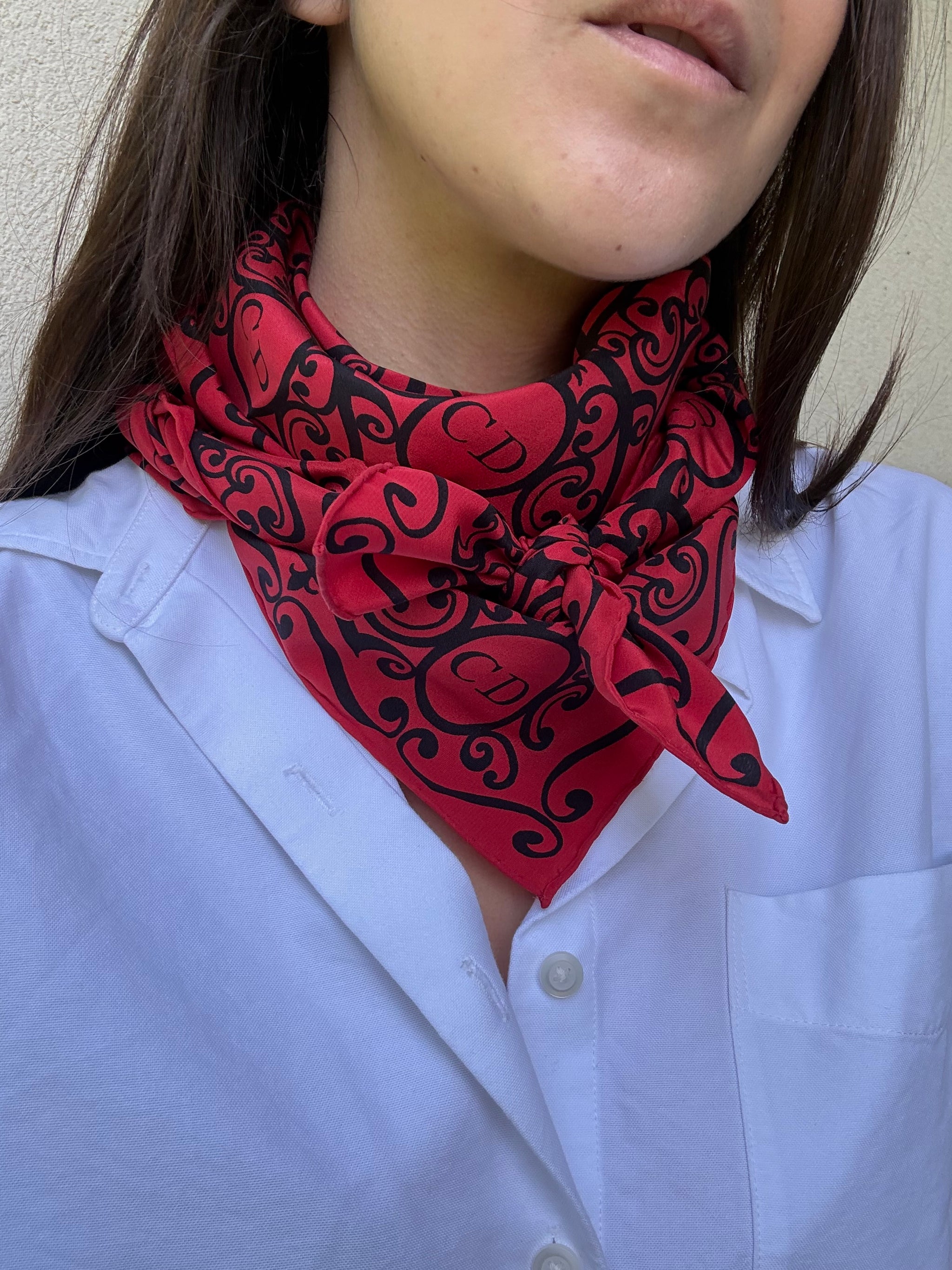 Christian Dior Scarf – Baroque CD Pattern