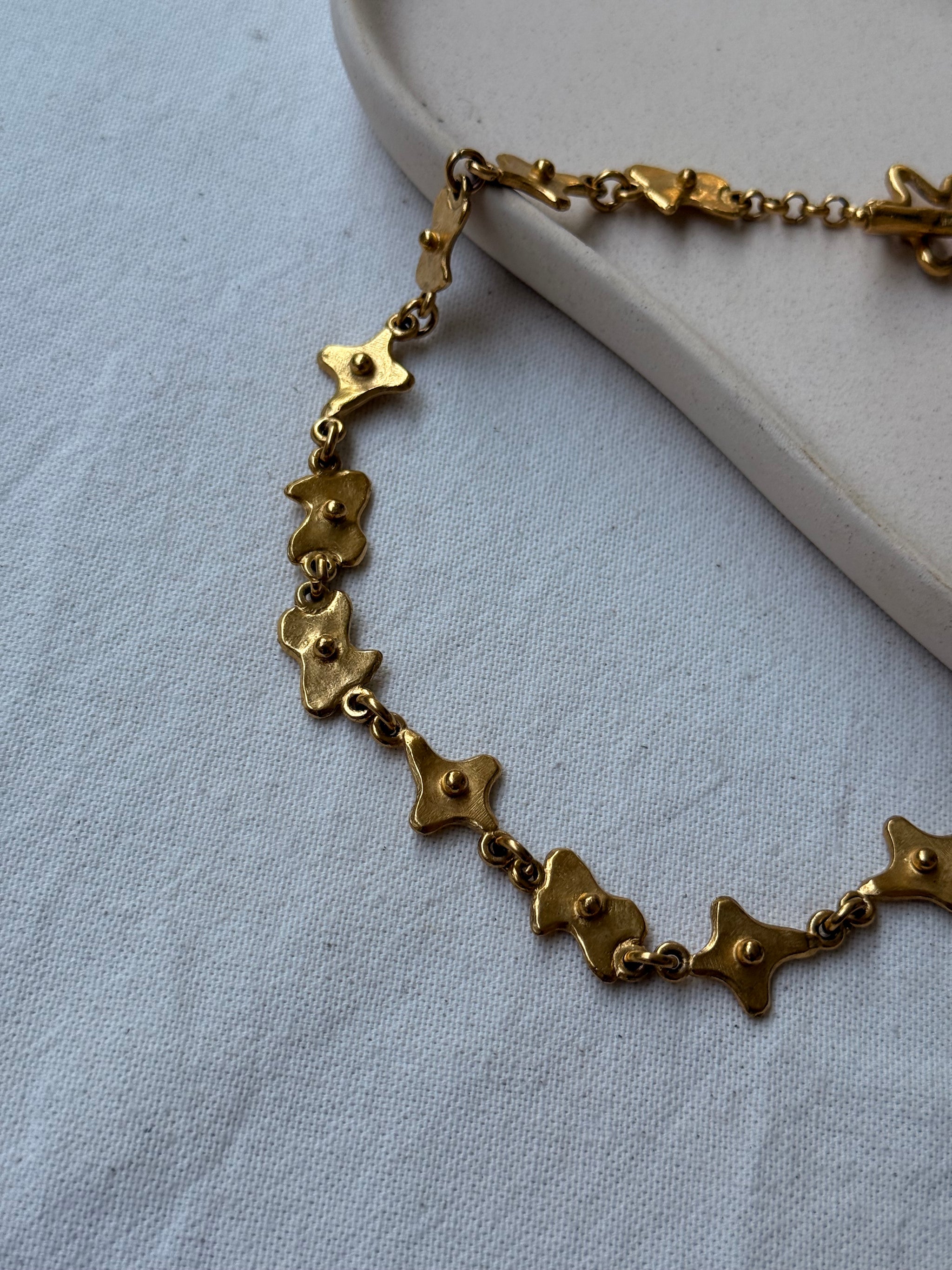 Collier Biche de Bere vintage - Maille formes dorée