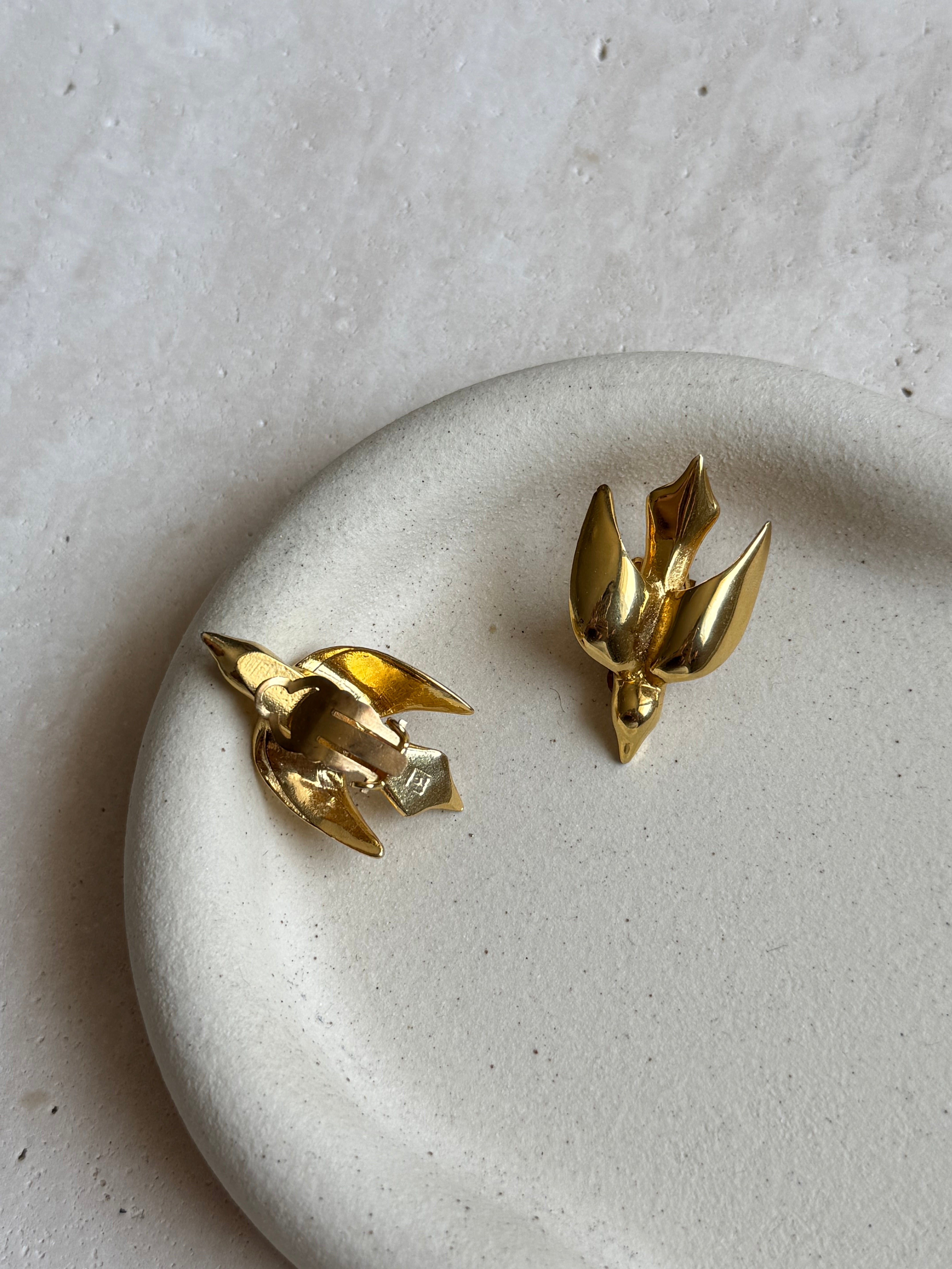 Boucles d’oreilles Guy Laroche vintage - Oiseaux dorés
