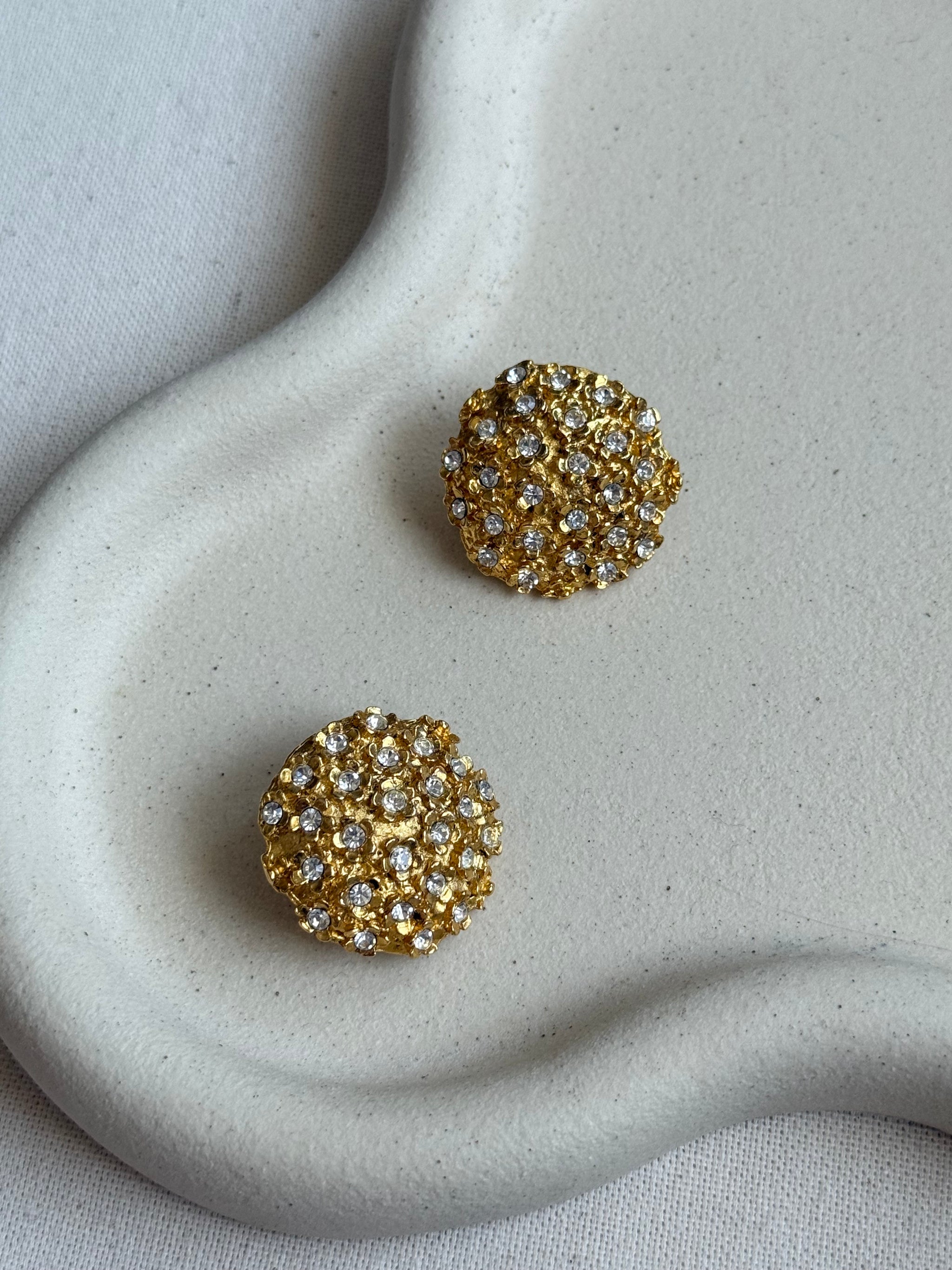Boucles d’oreilles Sonia Rykiel vintage - Petites fleurs strass