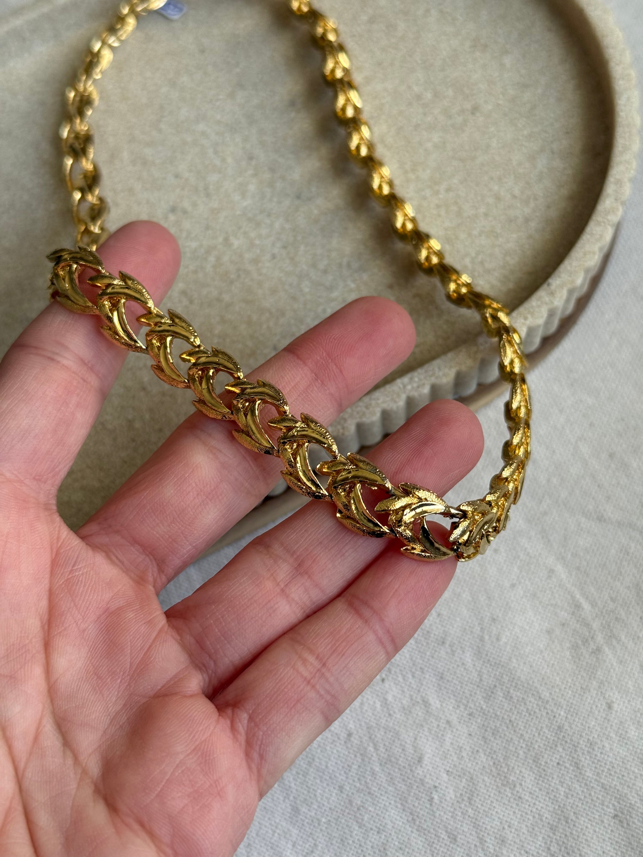 Collier doré vintage - Maille dorée travaillée