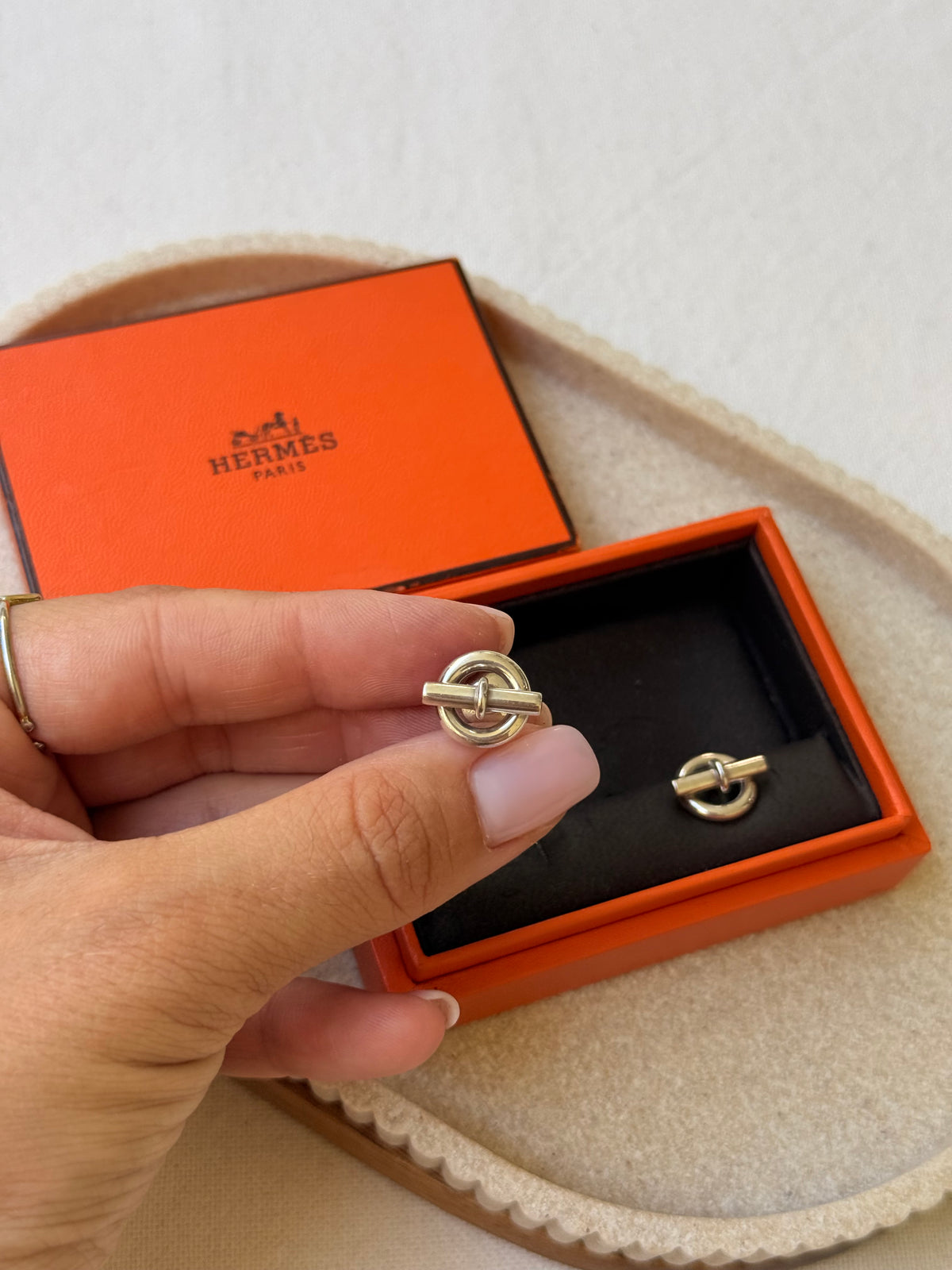 Boucles d’oreilles Hermes - Modèle Chaîne d’Ancre en argent