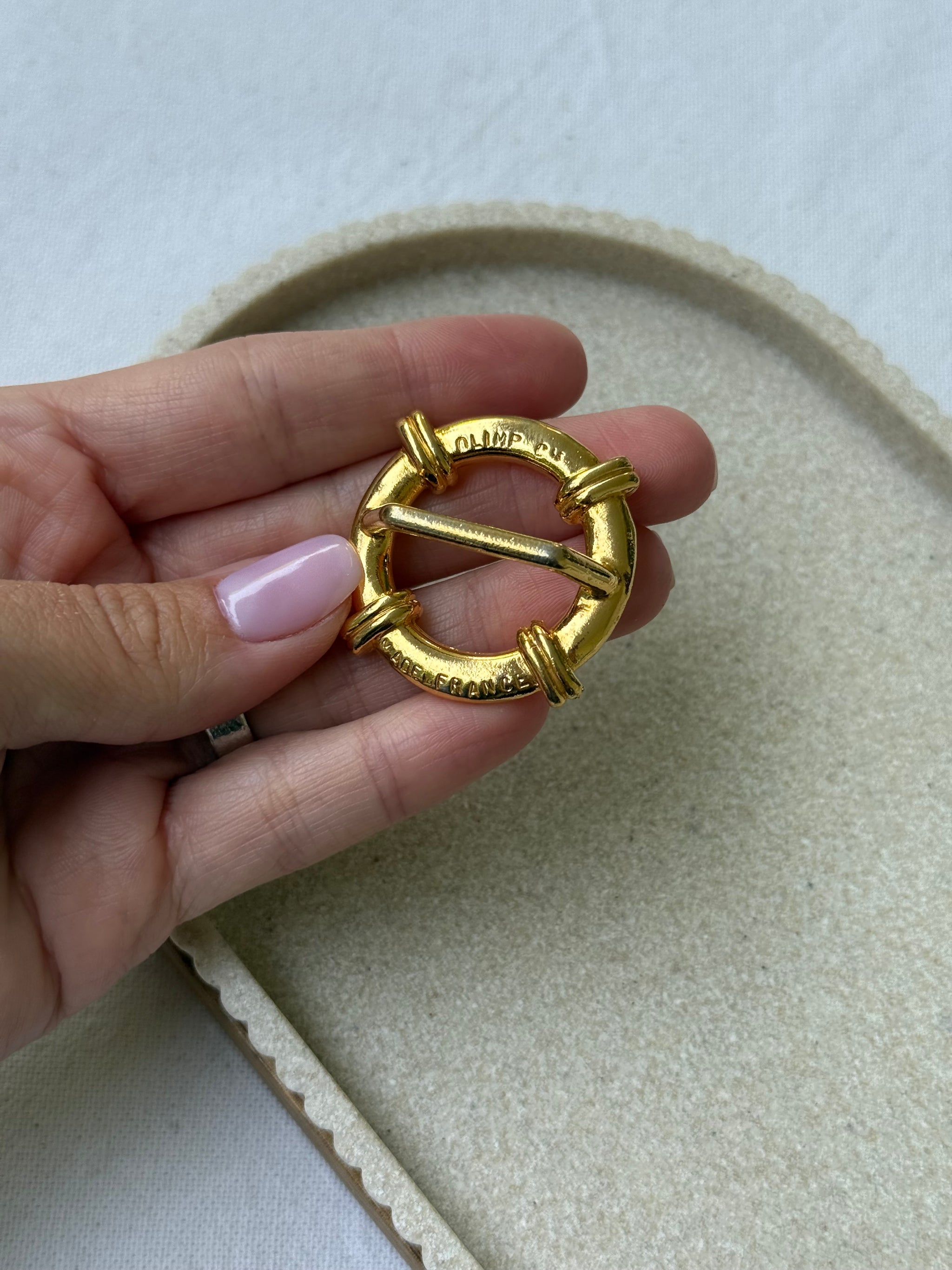 Anneau de foulard vintage - Bouée dorée