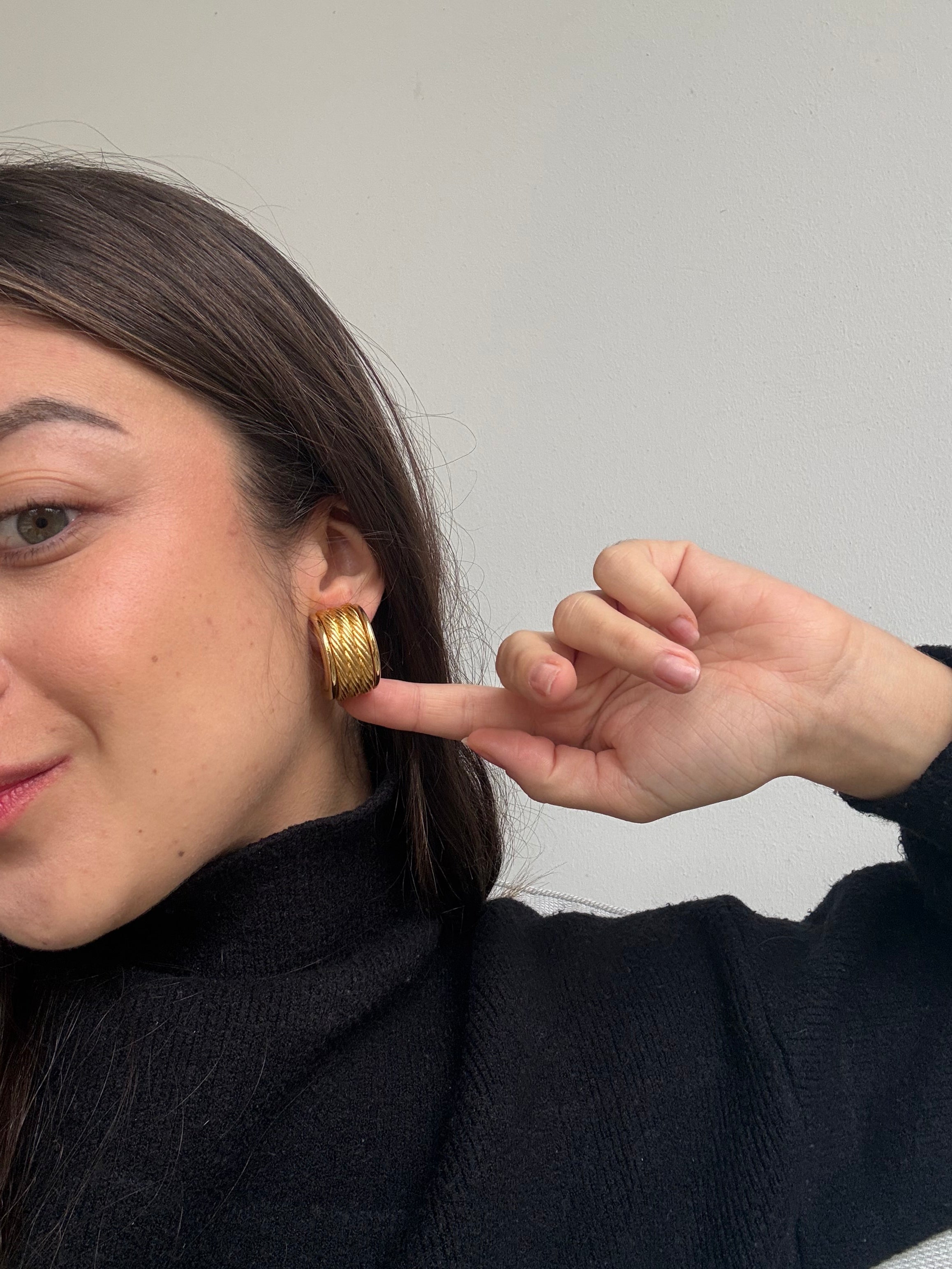 Boucles d’oreilles Givenchy vintage - Créoles épaisses dorés