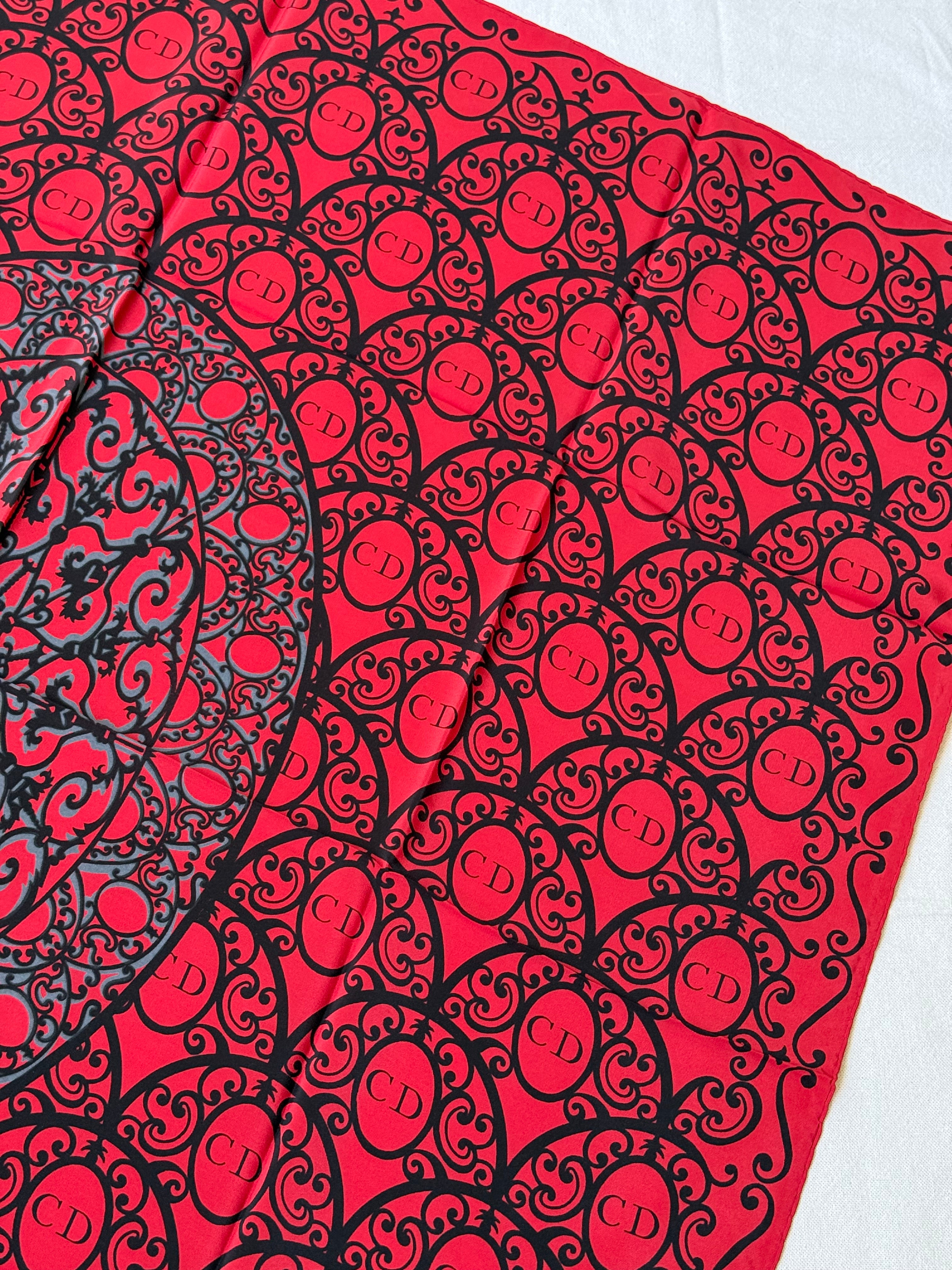 Christian Dior Scarf – Baroque CD Pattern