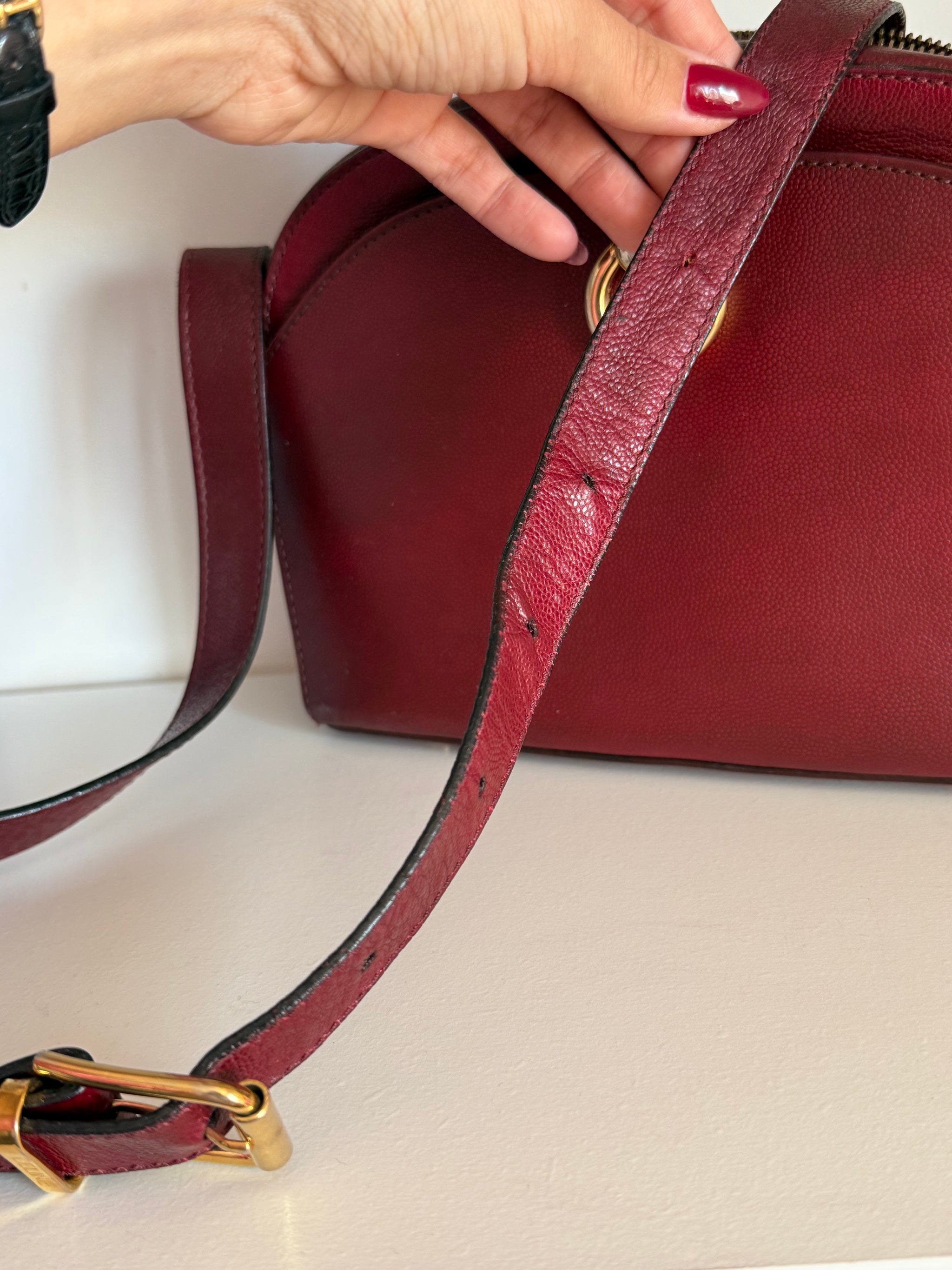 Sac Céline en cuir rouge