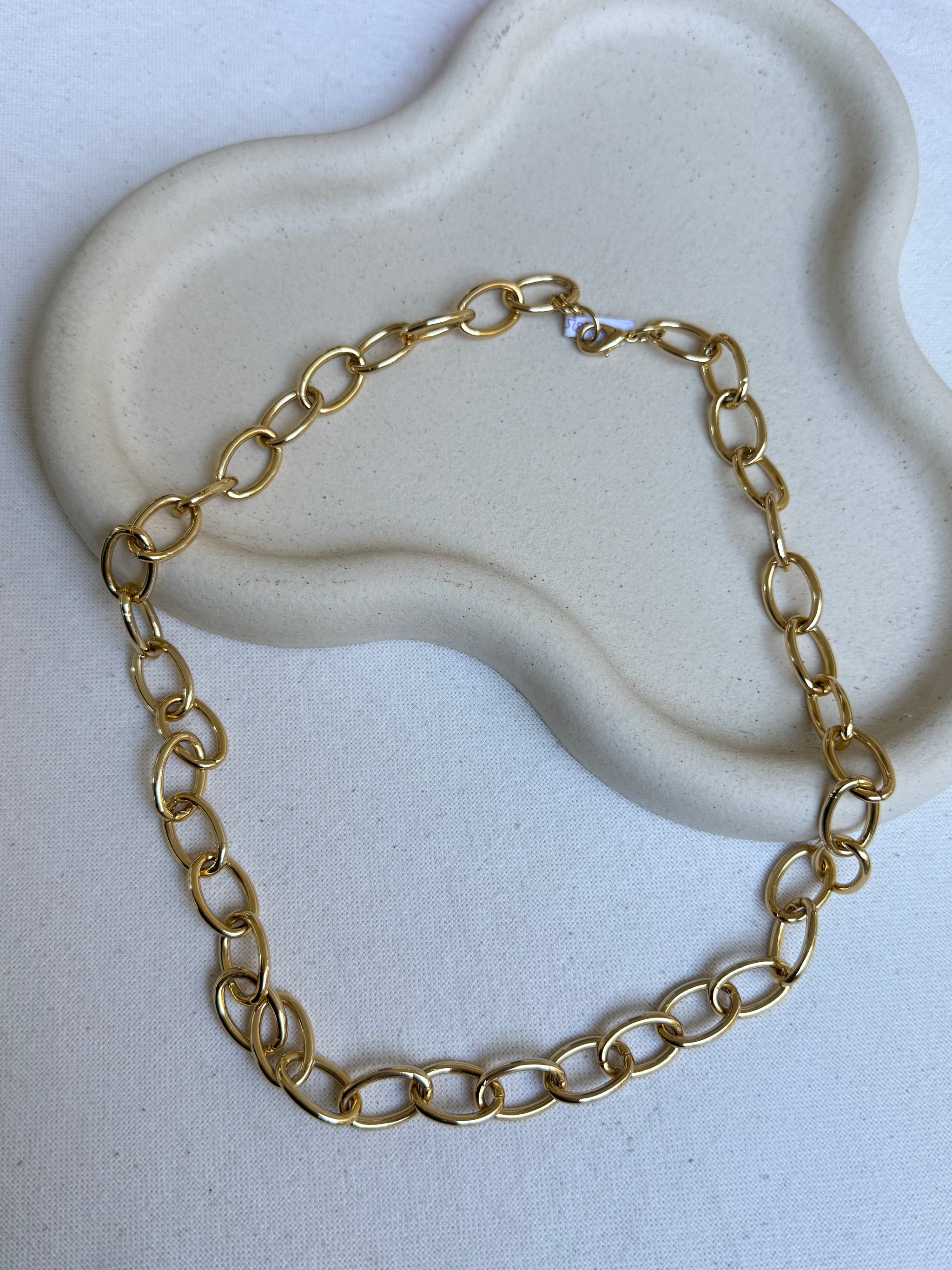 Collier doré vintage - Chaine ovale dorée