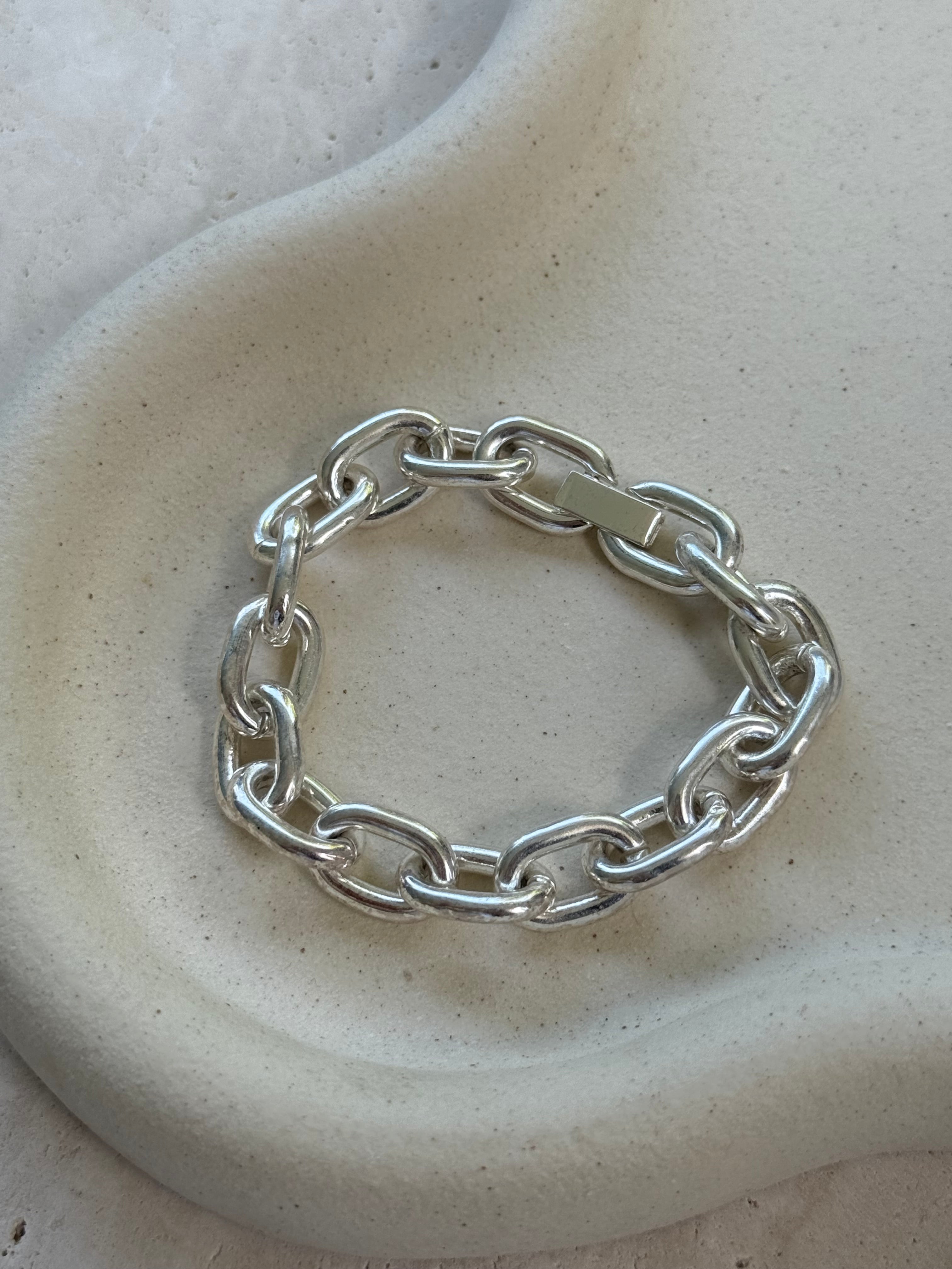 Bracelet vintage - Maille argentée
