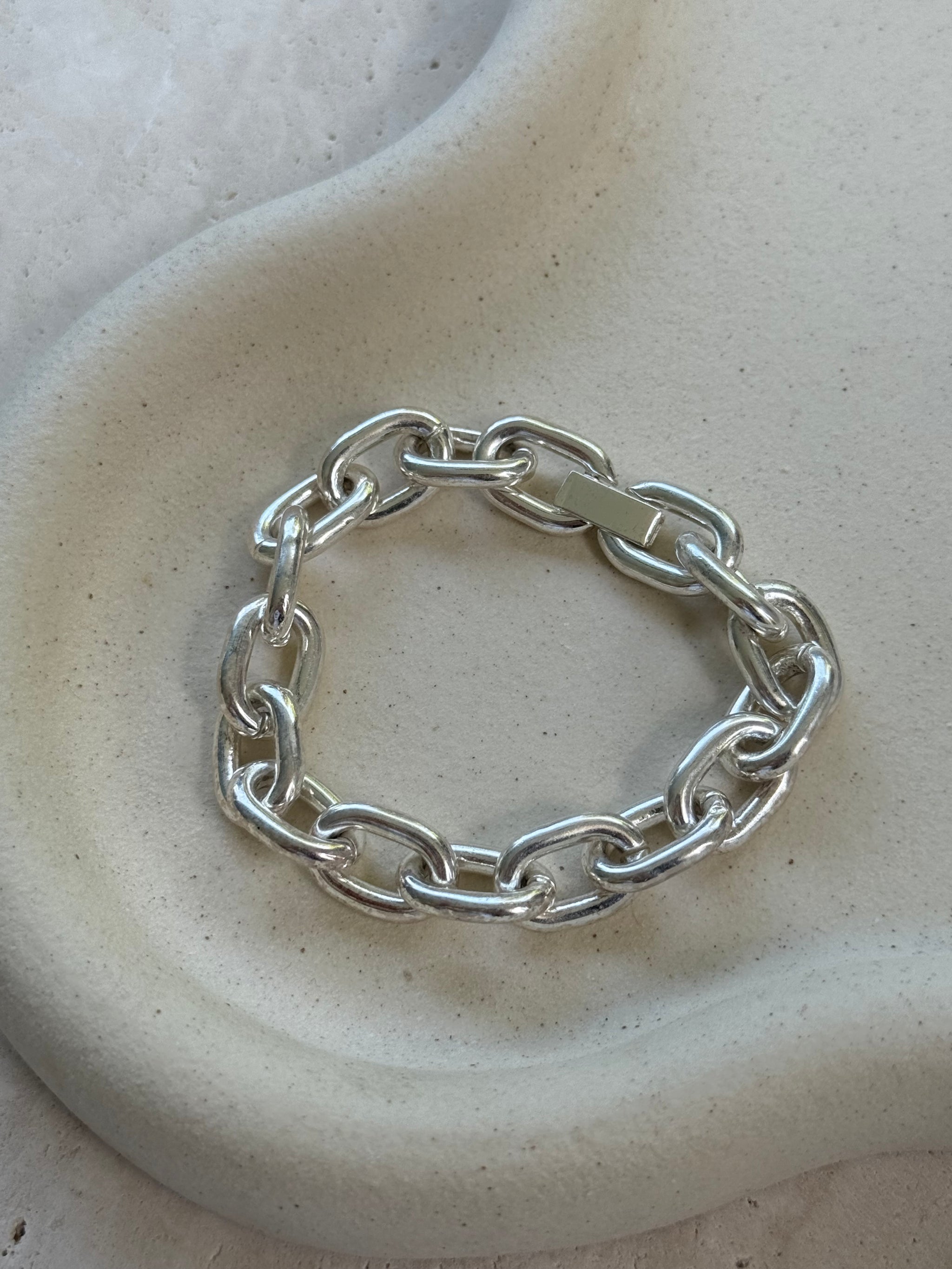 Bracelet vintage - Maille argentée