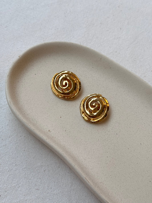 Boucles d’oreilles vintage - Tourbillons dorés
