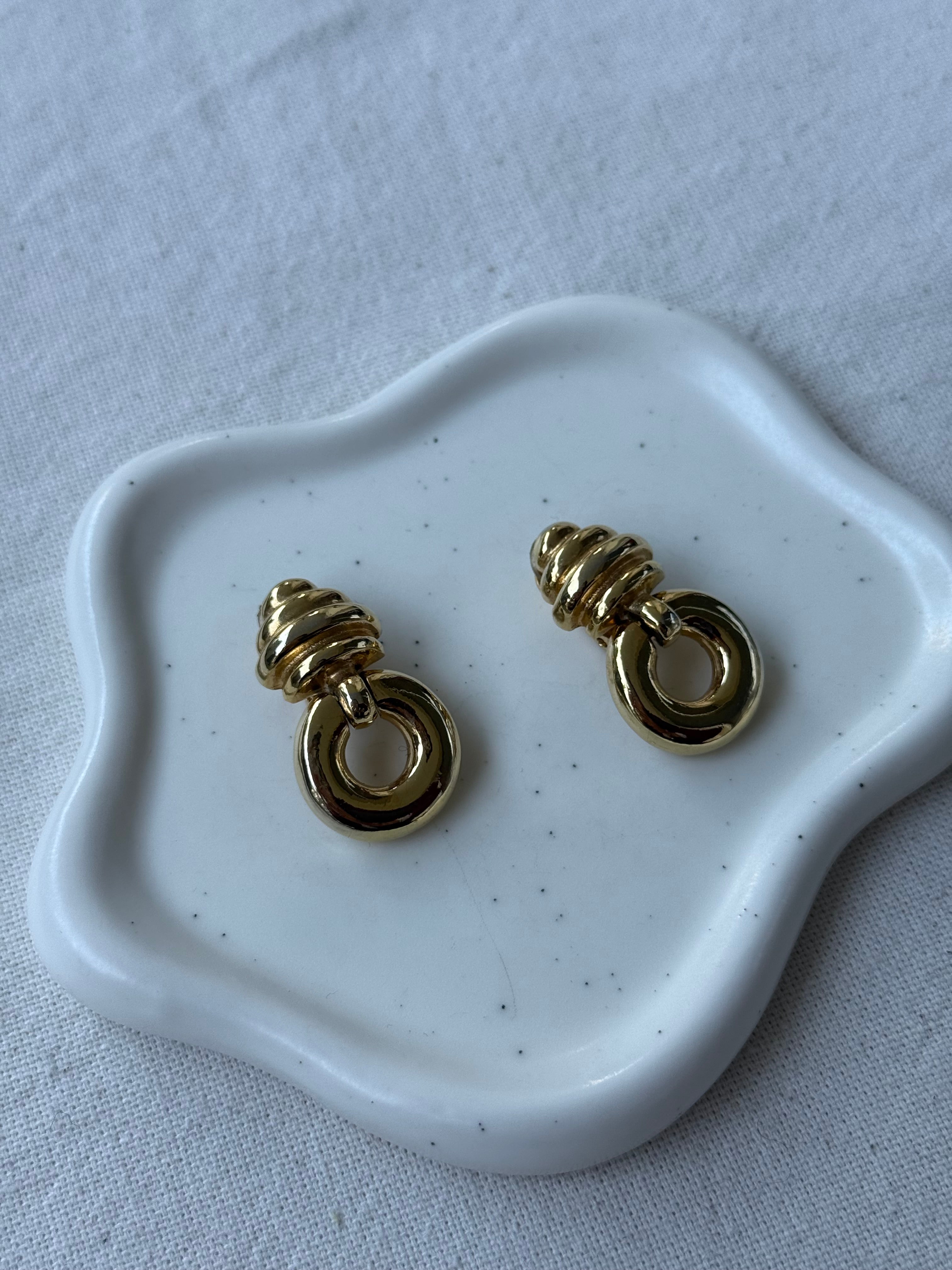 Boucles d’oreilles vintage - Pendantes dorées