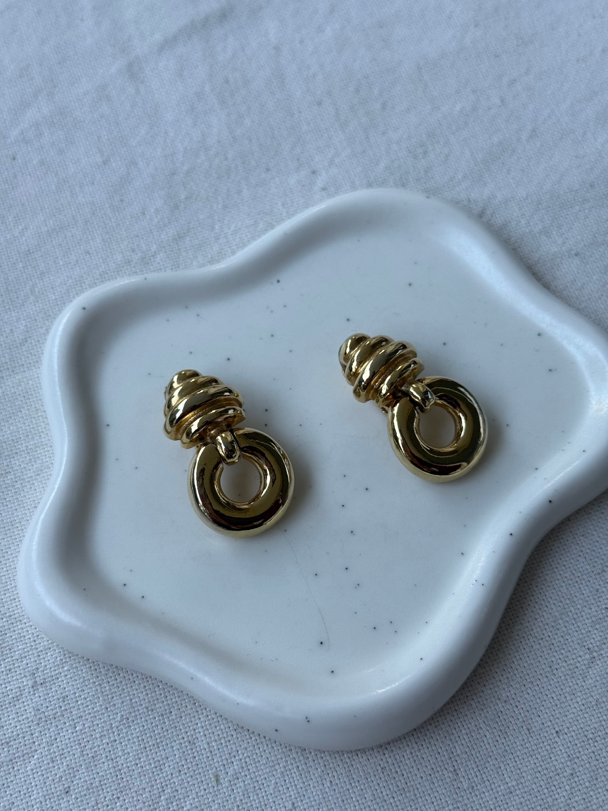 Boucles d’oreilles vintage - Pendantes dorées