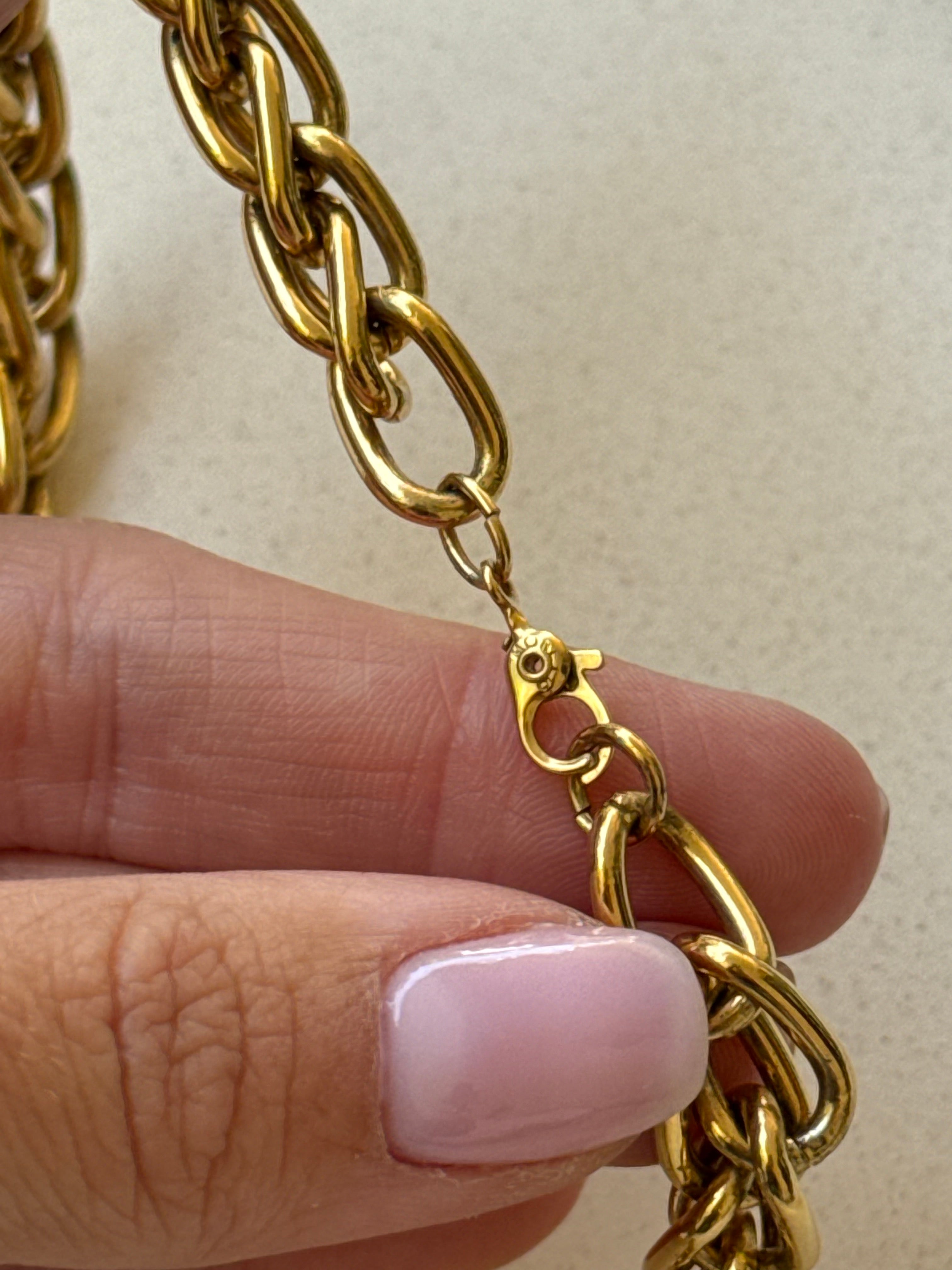 Sautoir Monet vintage - Maille torsadée dorée