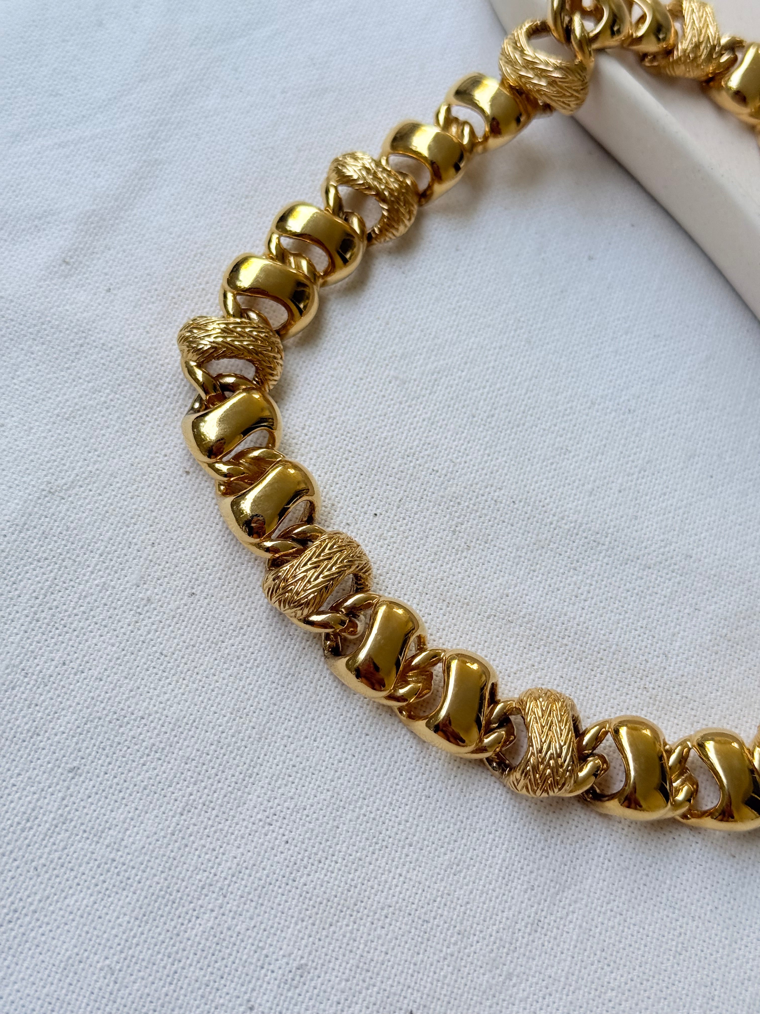Collier Monet vintage - Maille torsadée dorée