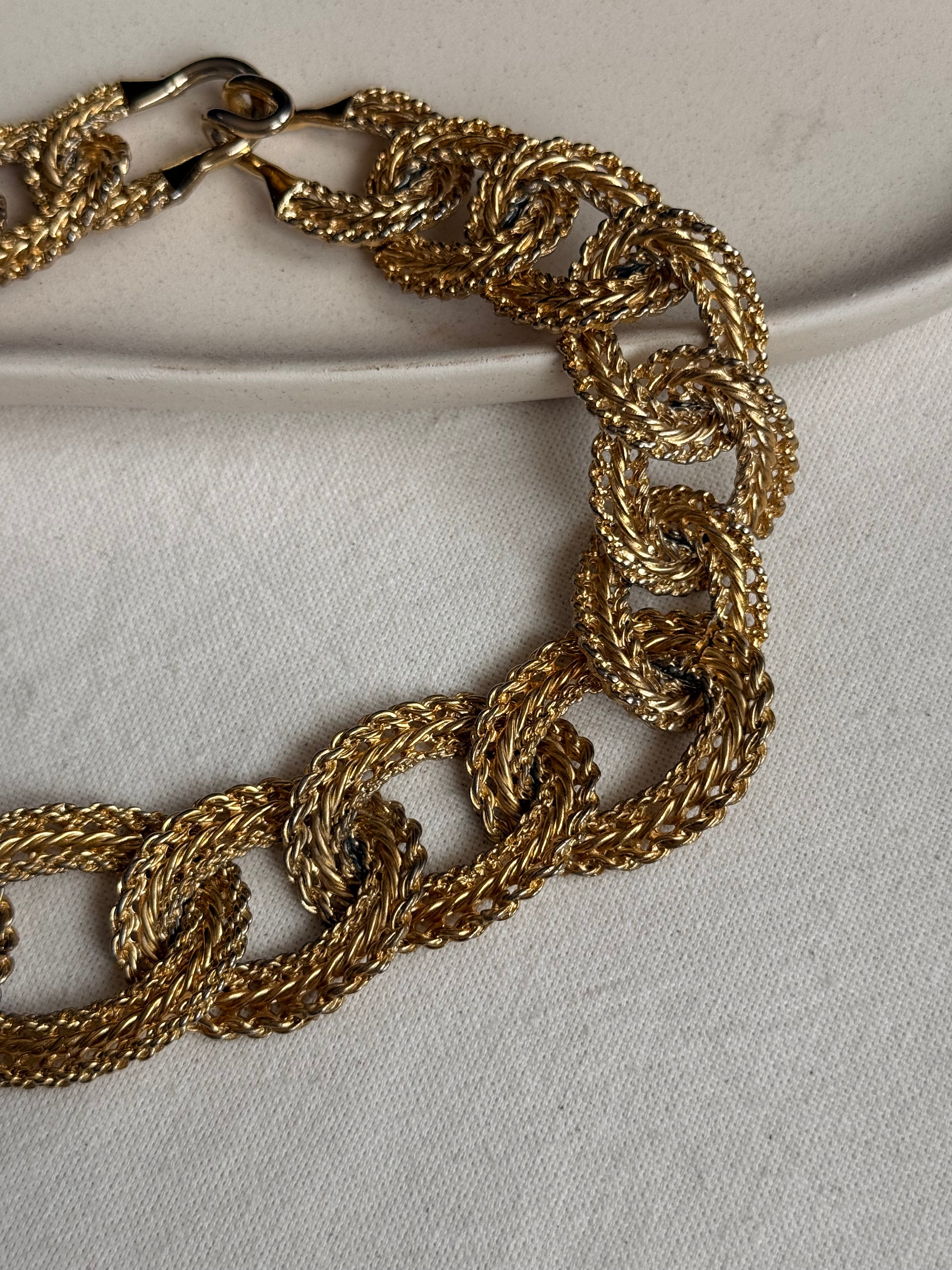 Collier doré vintage - Maillons torsadés